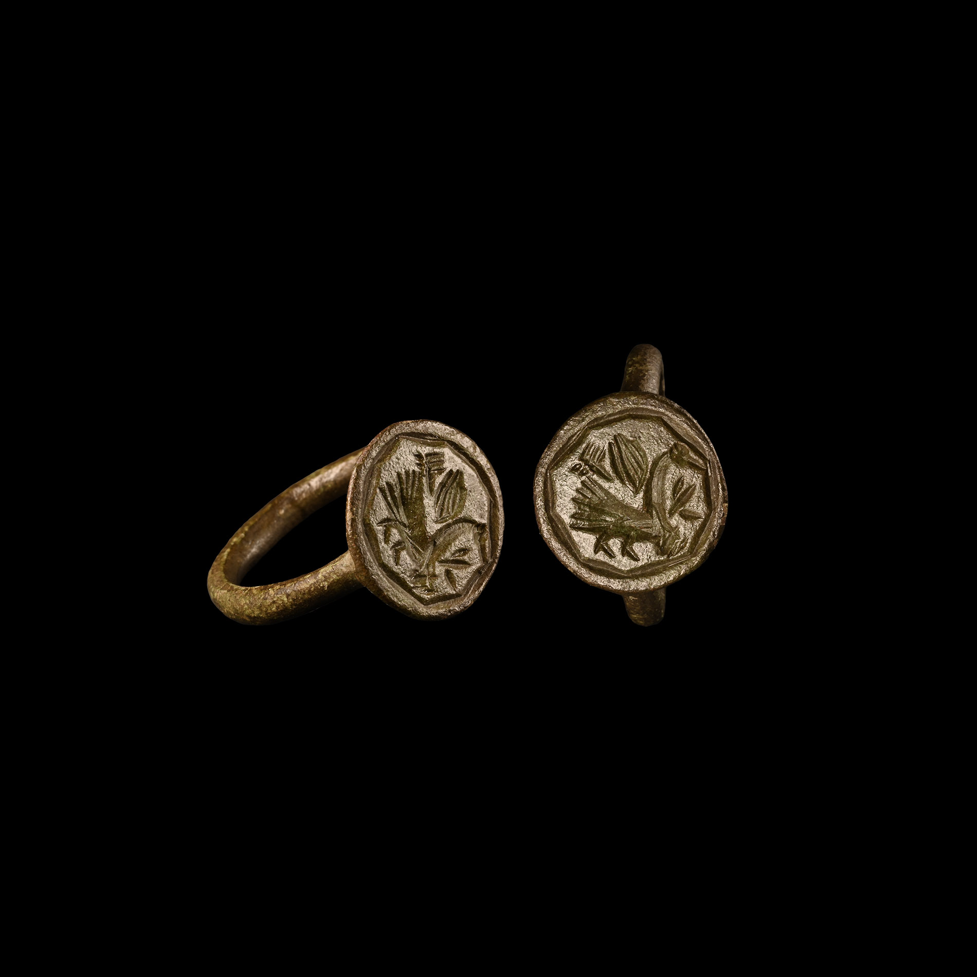 Byzantine Bronze Ring with Griffin
