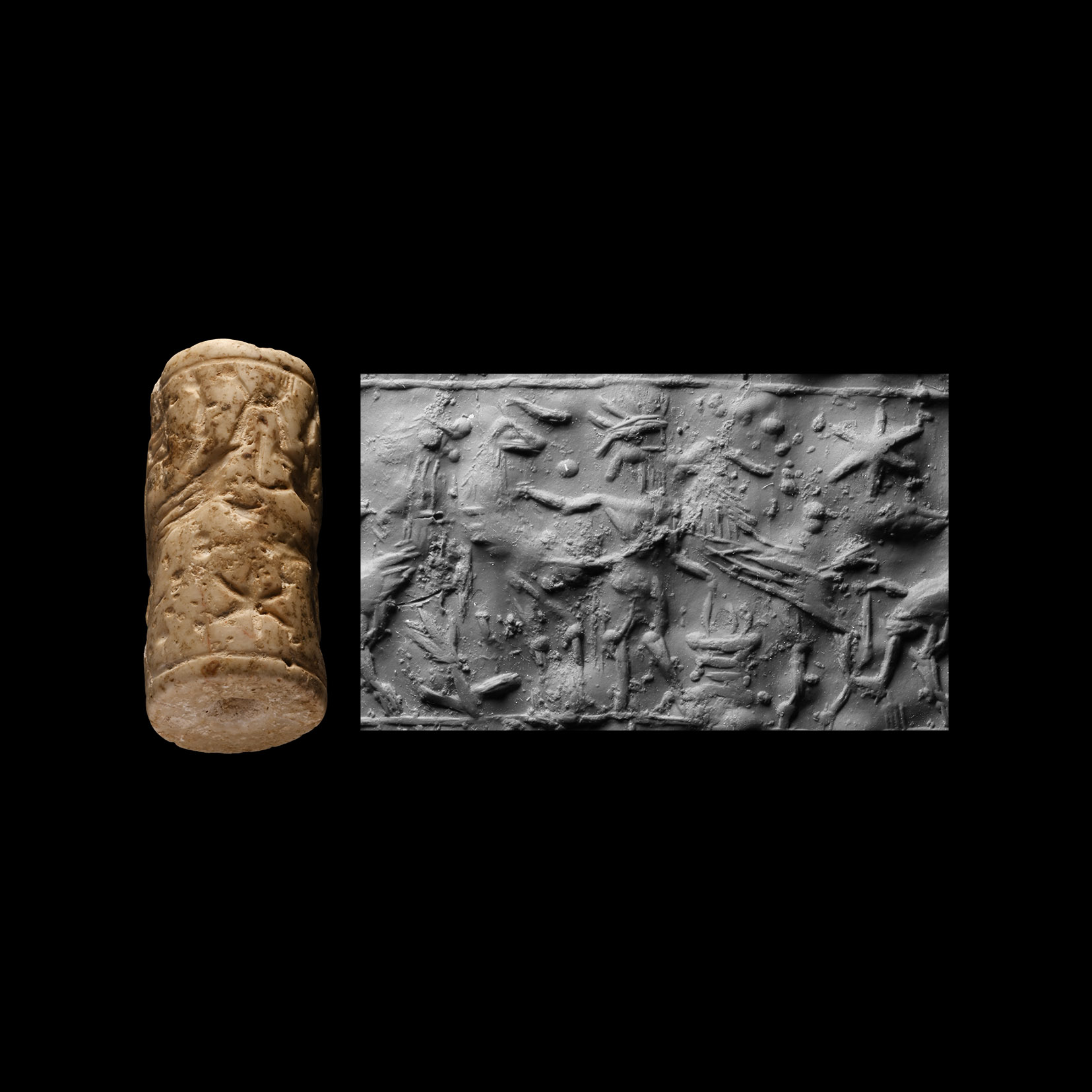 Sumerian Limestone Cylinder Seal