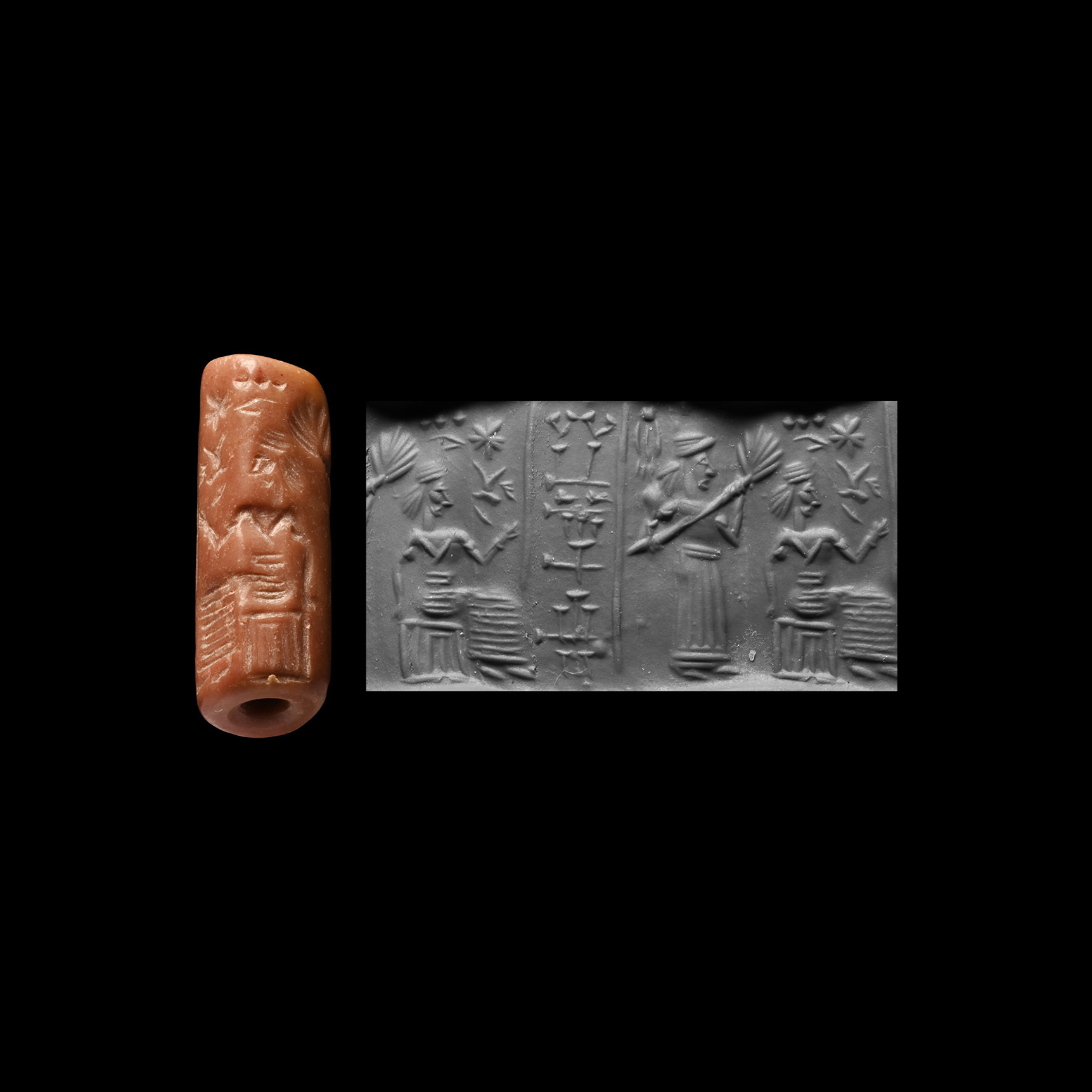 Sumerian Pink Limestone Cylinder Seal