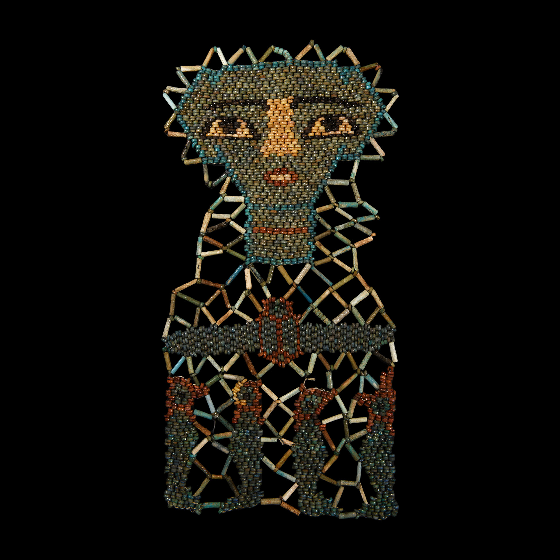 Egyptian Faience Bead Mummy Face Mask