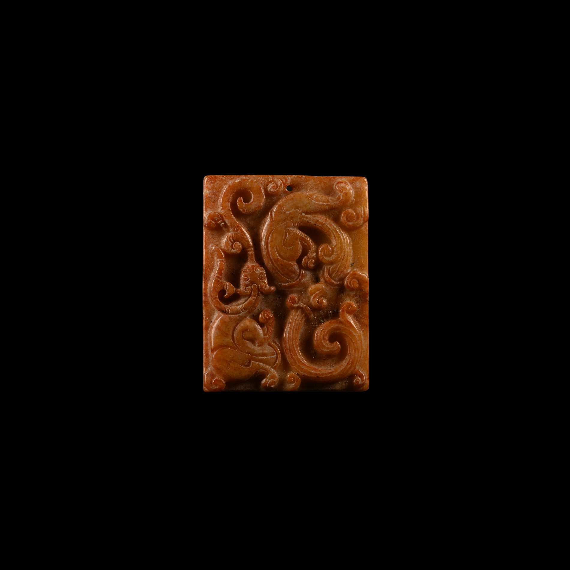 Chinese Glass Amuletic Plaque