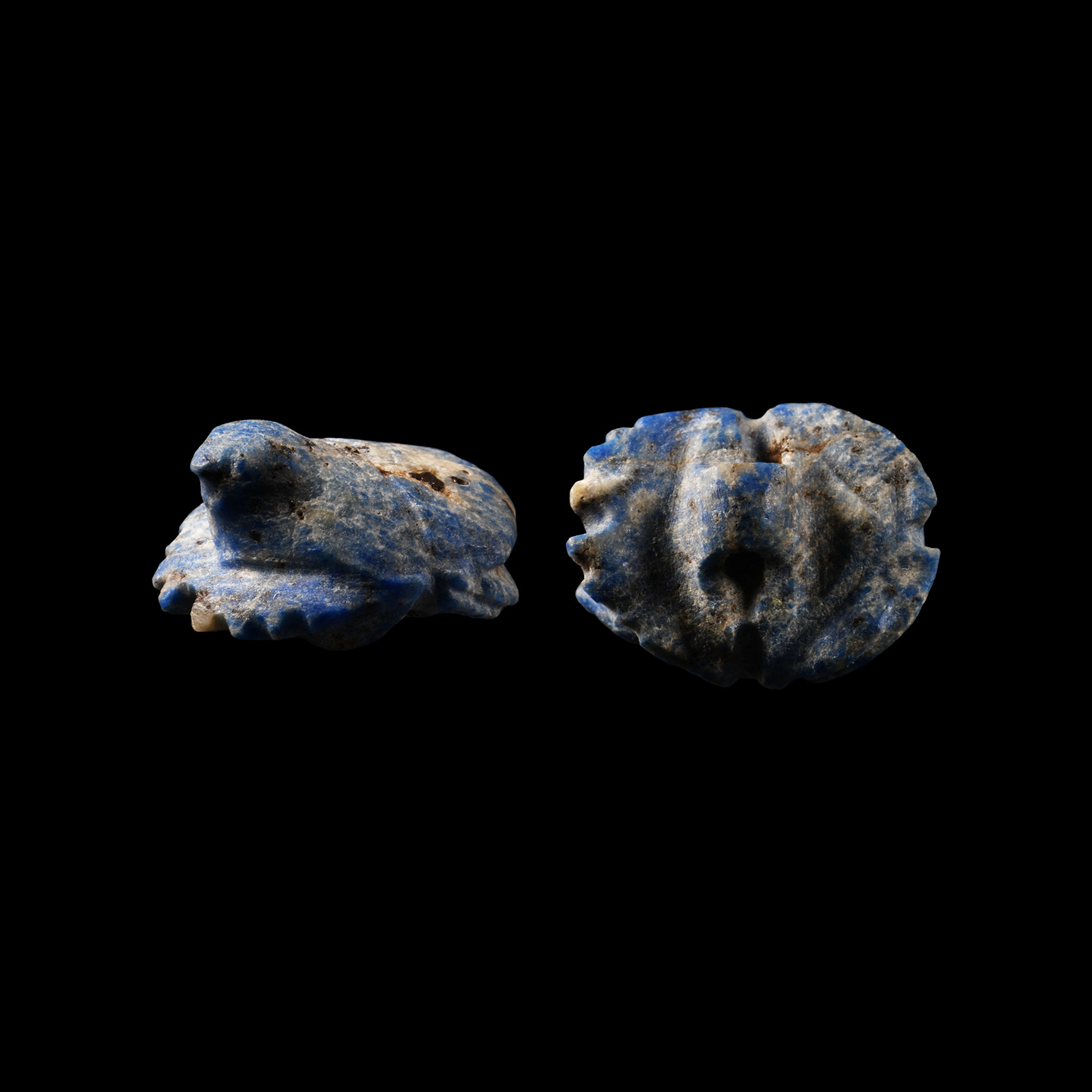 Egyptian Falcon-Headed Lapis Lazuli Scaraboid
