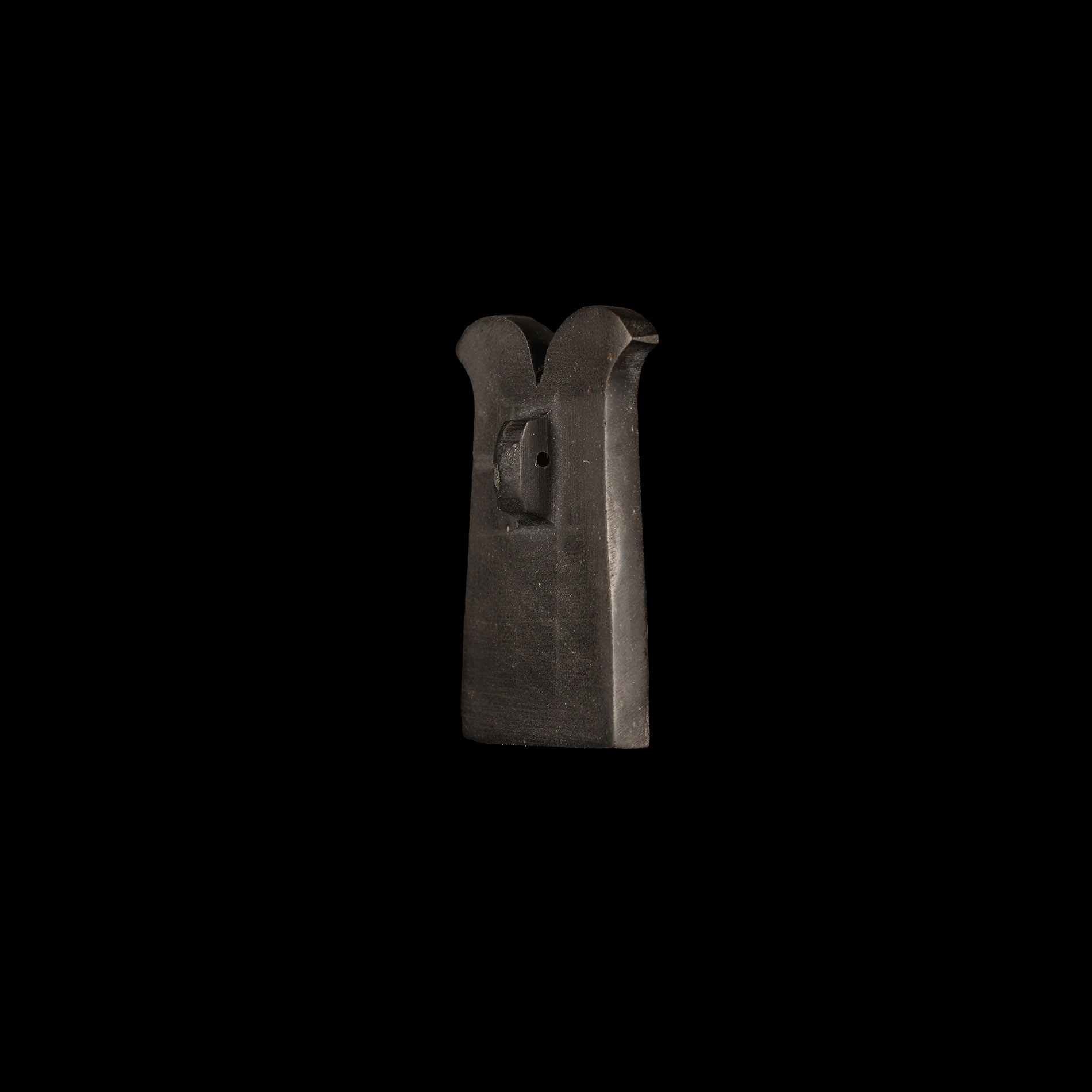 Egyptian Polished Black Stone Pesesh-Kef Amulet