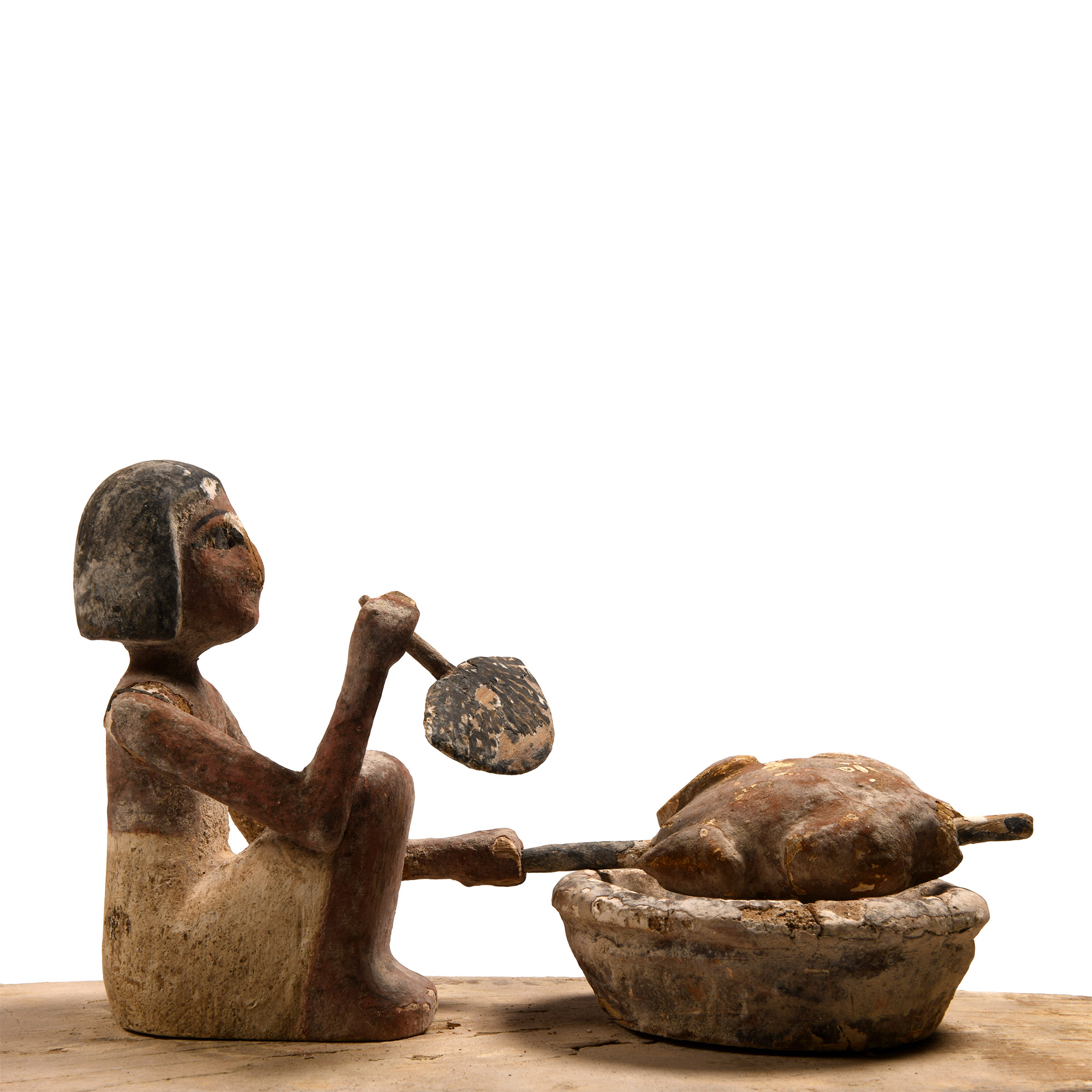 Egyptian Wooden Fowl-Roasting Scene