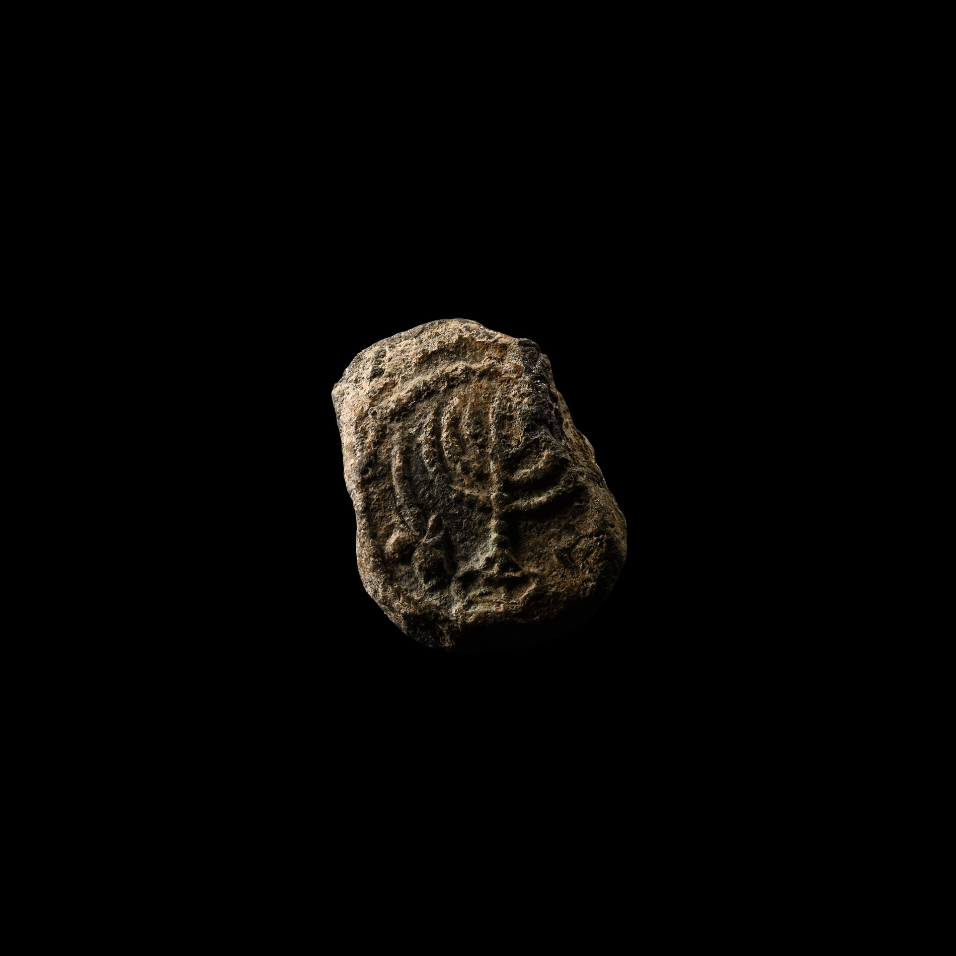 Jewish Lead Sealing with Menorah