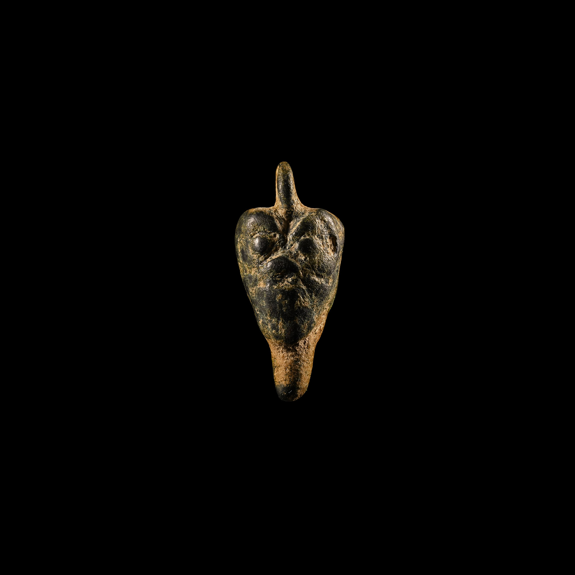 Phoenician Bronze Pazuzu Head Amulet