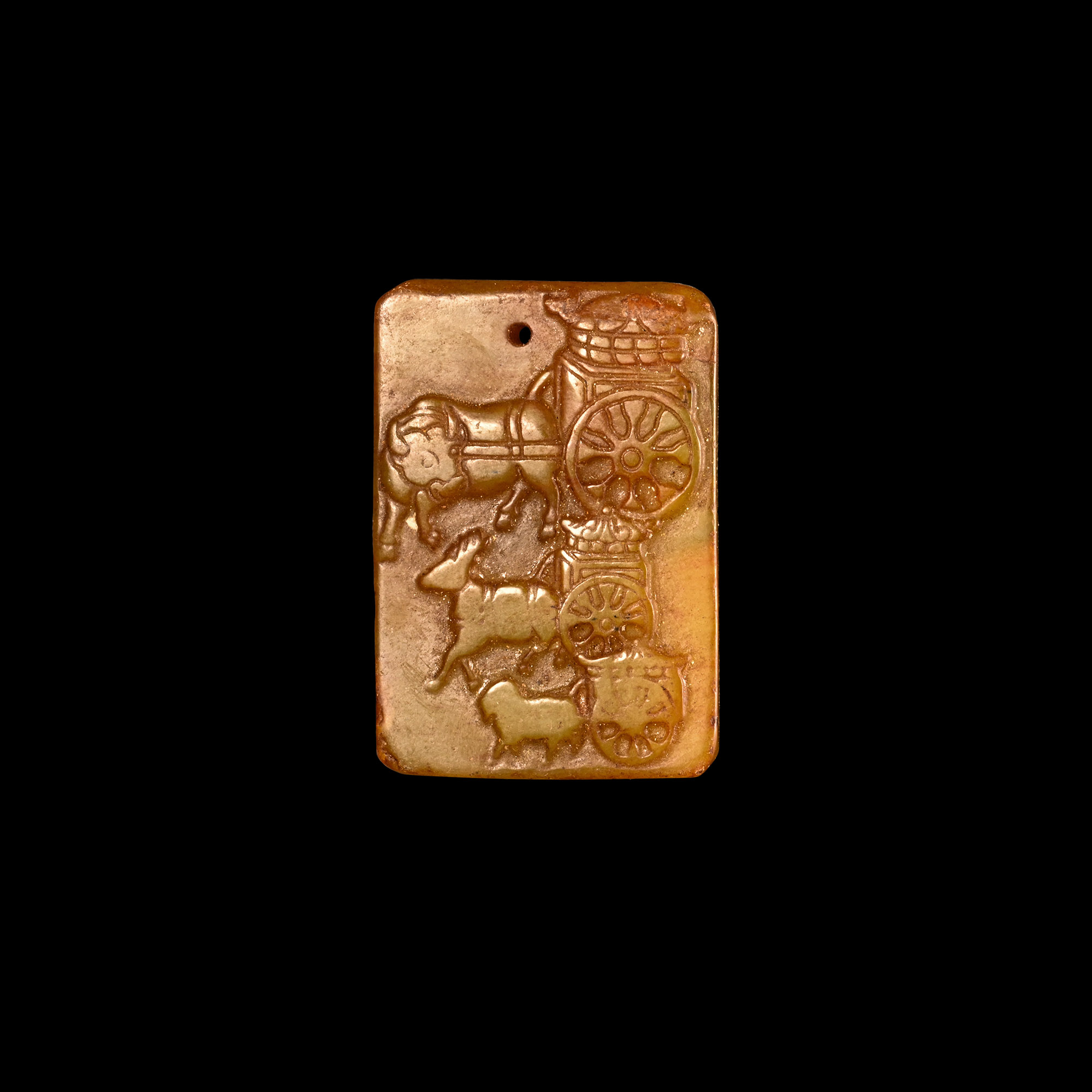 Chinese Glass Amuletic Plaque
