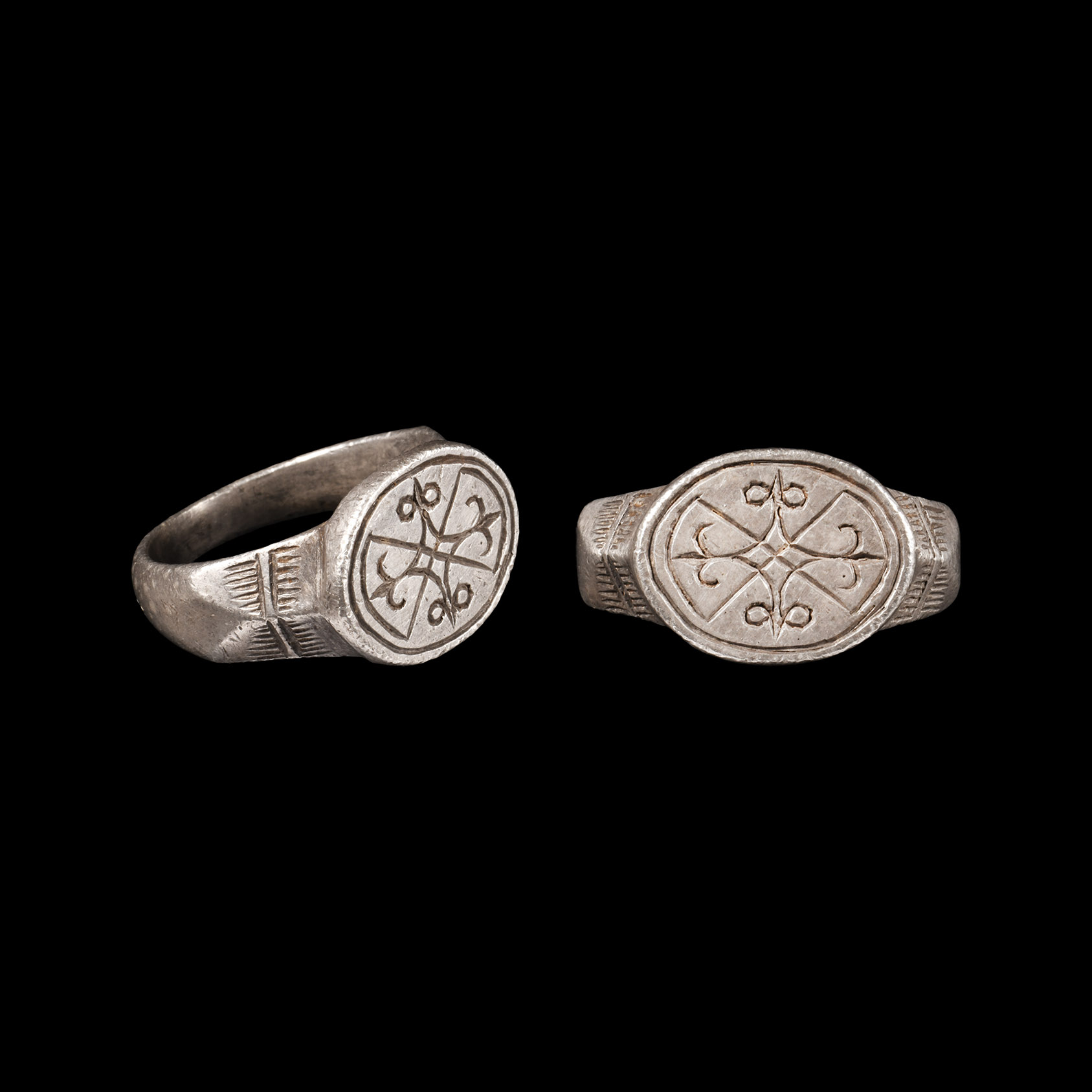 Medieval Silver Ring with Cross