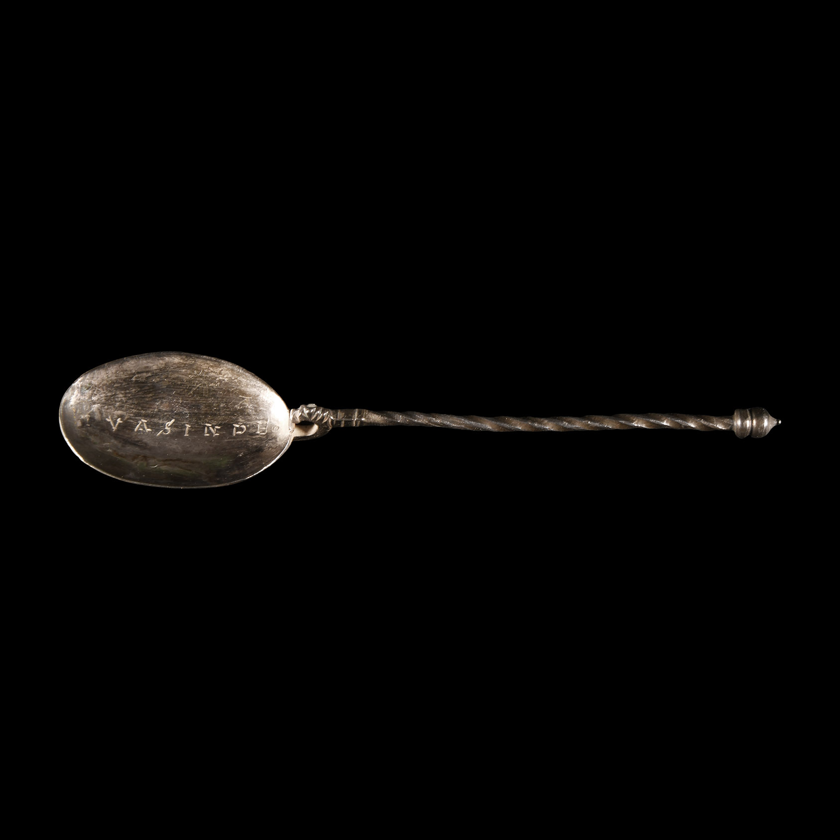 Roman Silver Cochlear Spoon Inscribed 'May You Live in God'