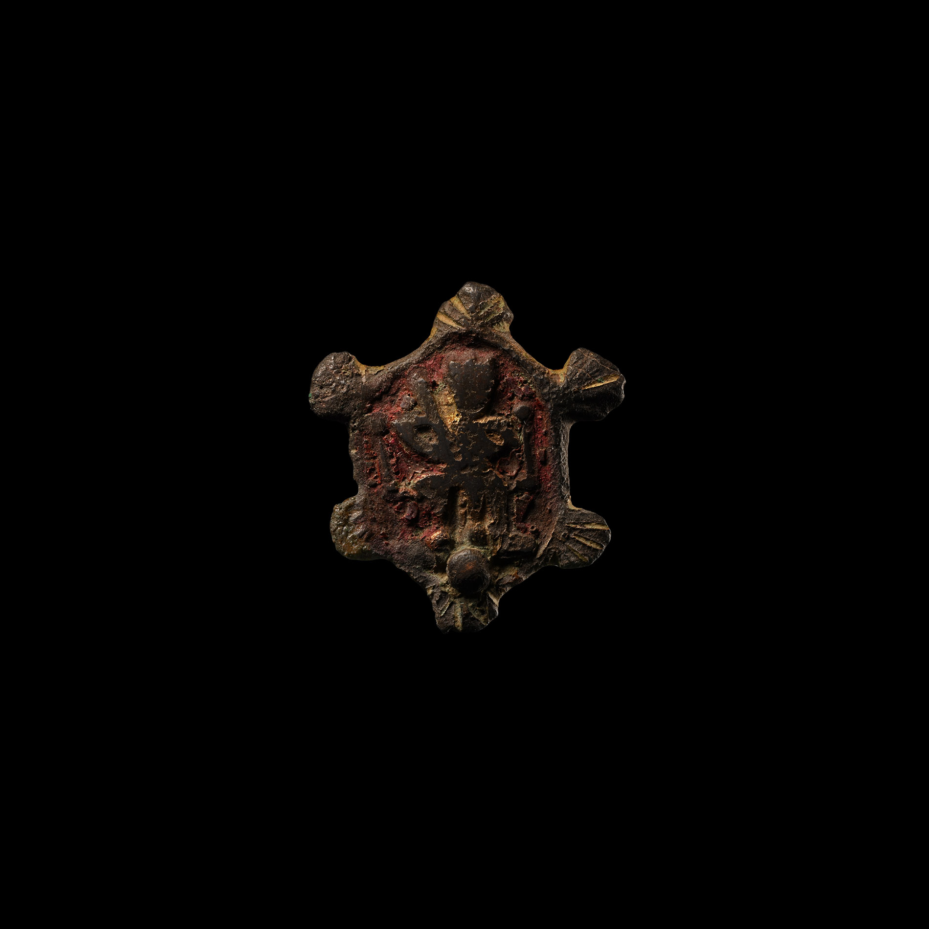 Medieval Enamelled Mount with Knight
