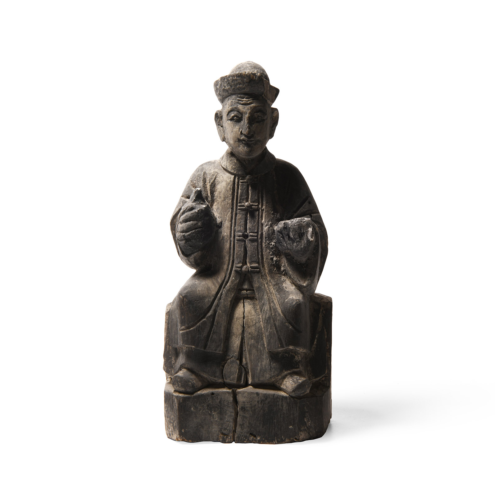 Chinese Qing Wooden House God