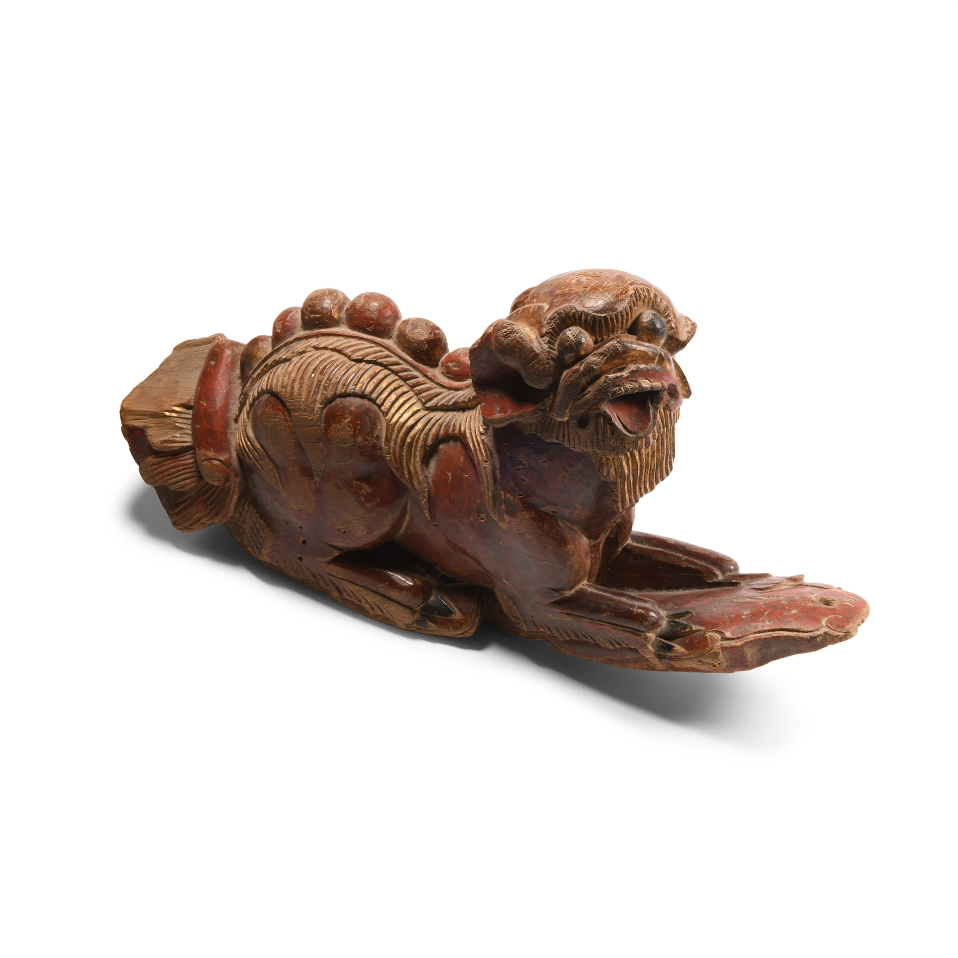 Chinese Qing Wooden Lion Dog
