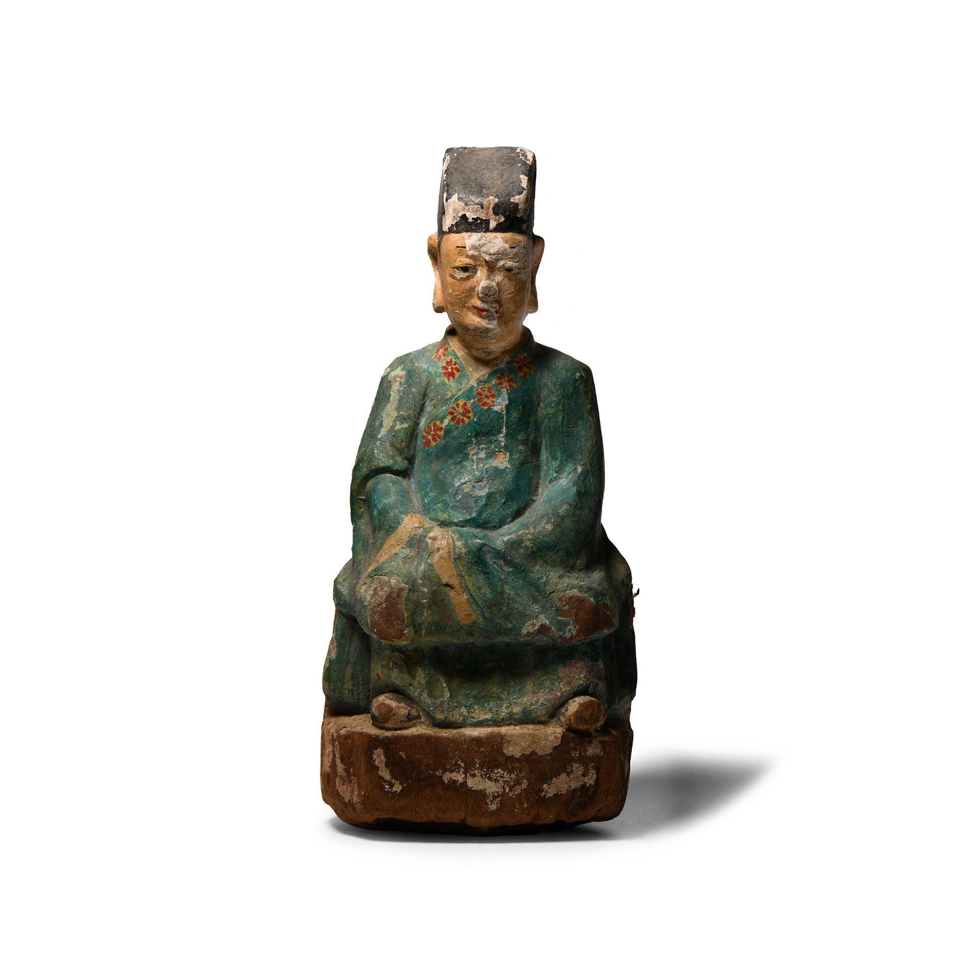 Chinese Qing Wooden House God