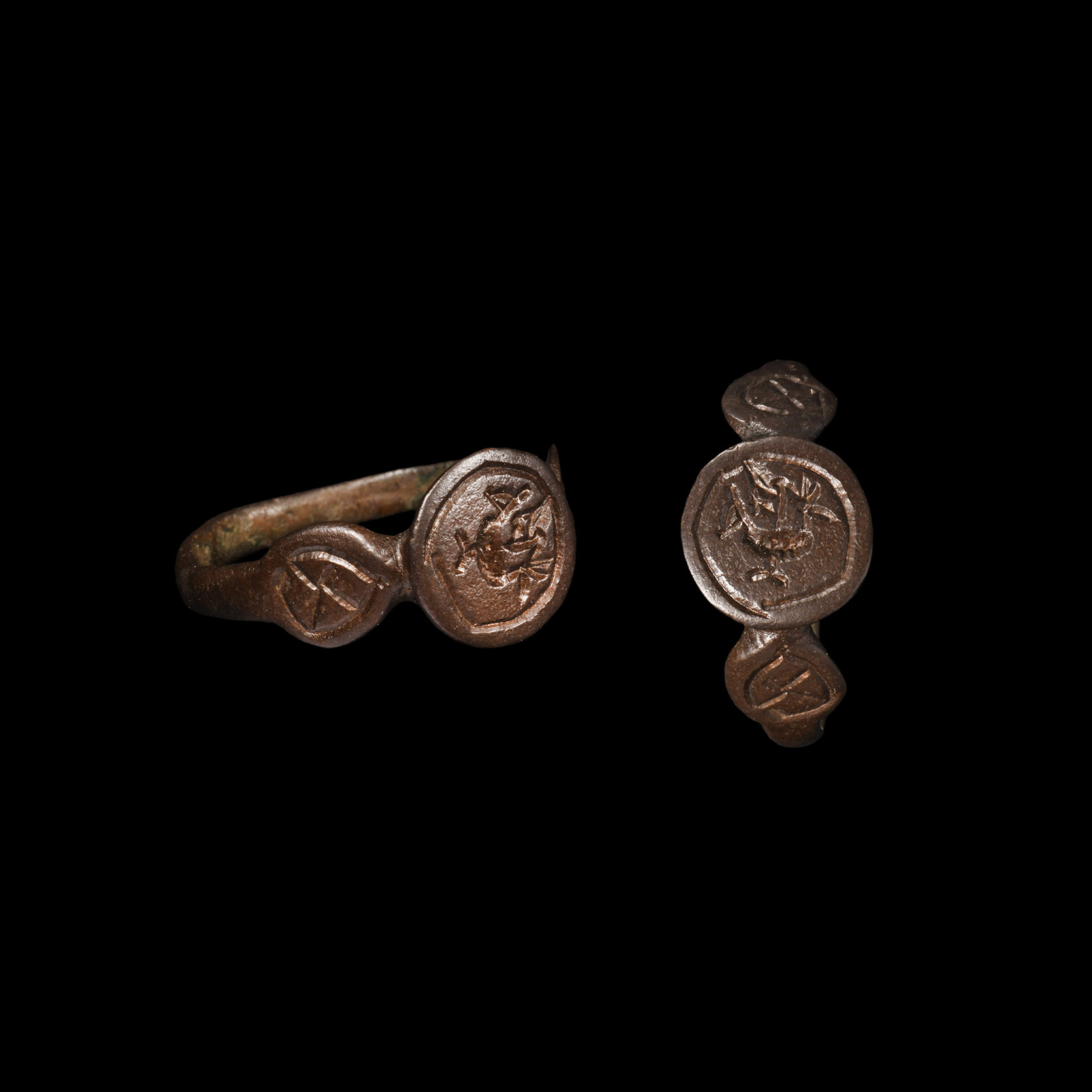 Roman Bronze Ring with Bird