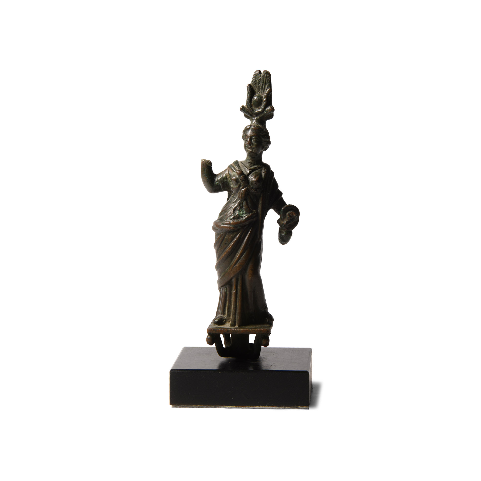 Roman Bronze Statuette of Isis-Fortuna