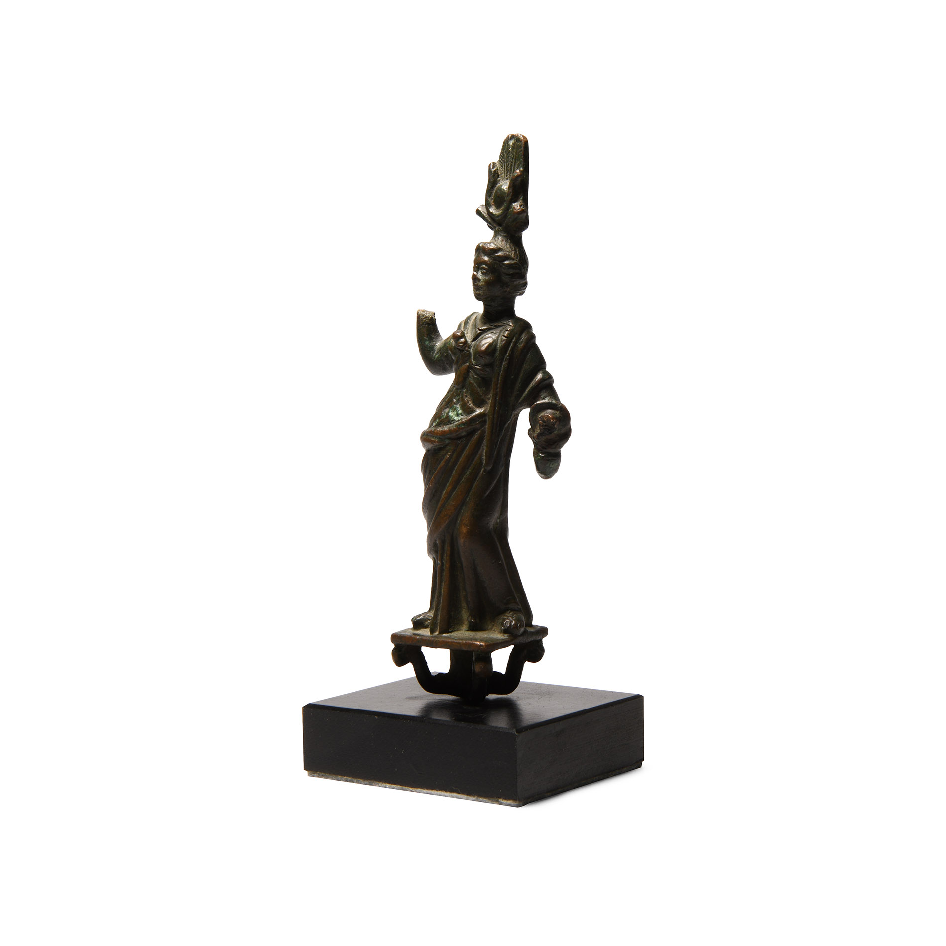 Roman Bronze Statuette of Isis-Fortuna