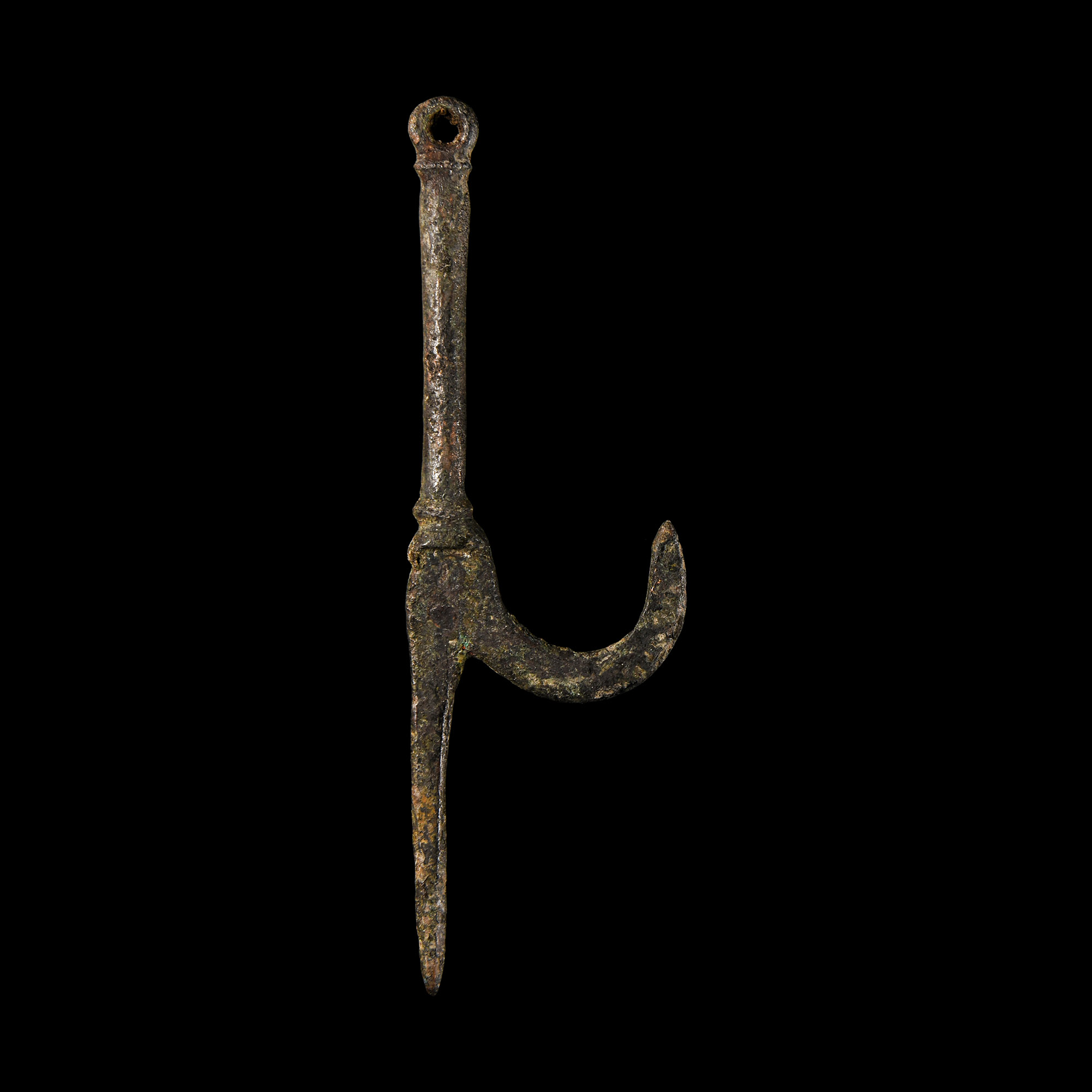 Medieval Bronze Lamp Hanger Hook