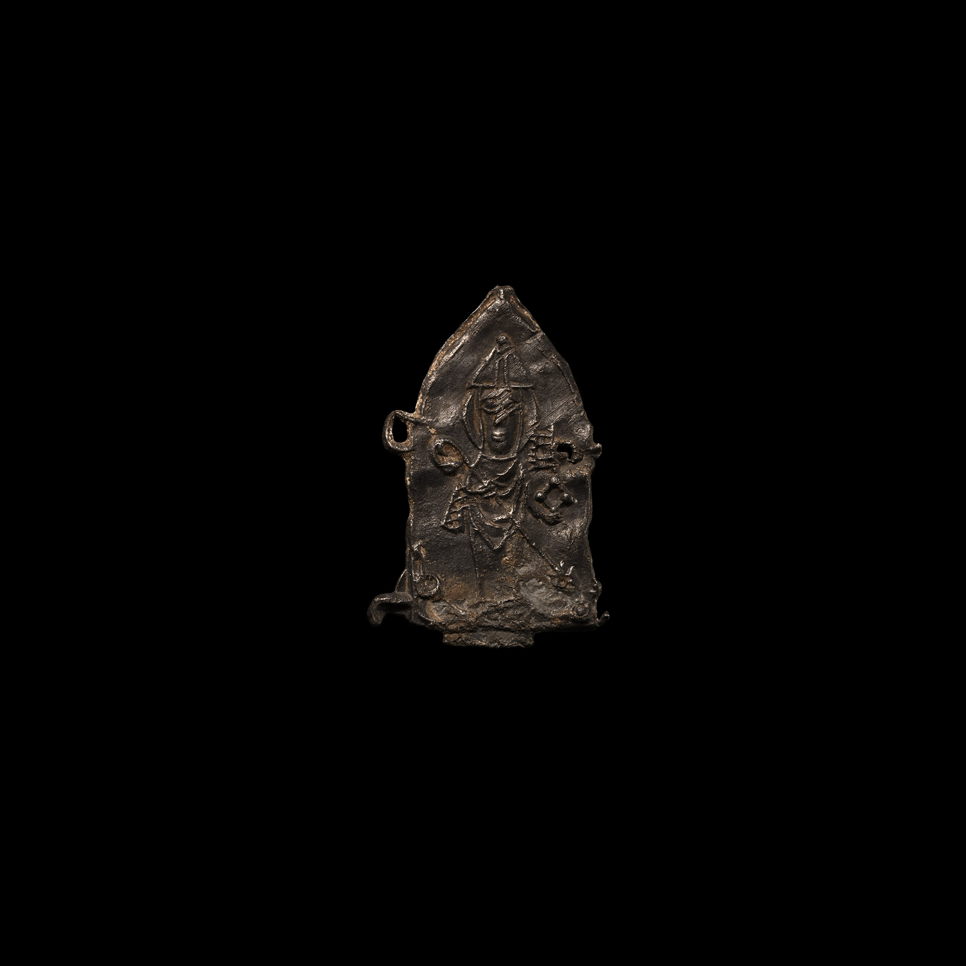 Medieval Pewter Pilgrim's Badge with Bishop