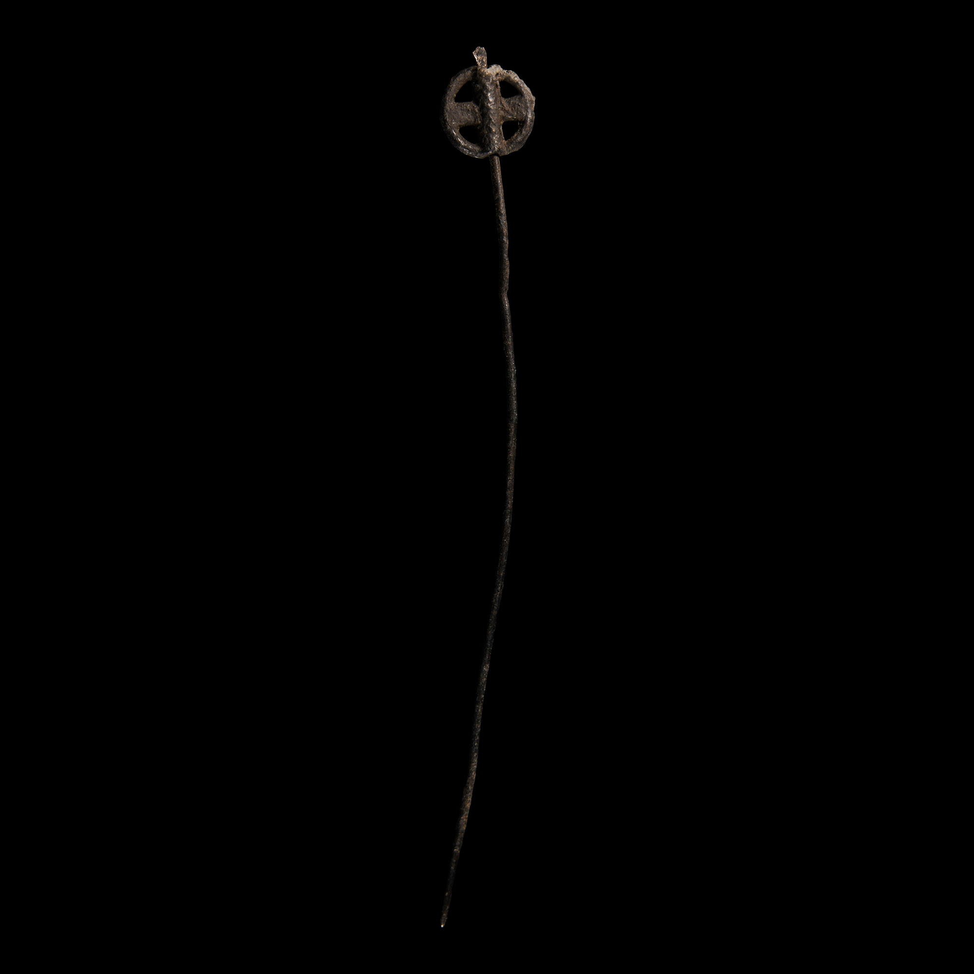Medieval Pewter Pilgrim's Pin with Cross Finial
