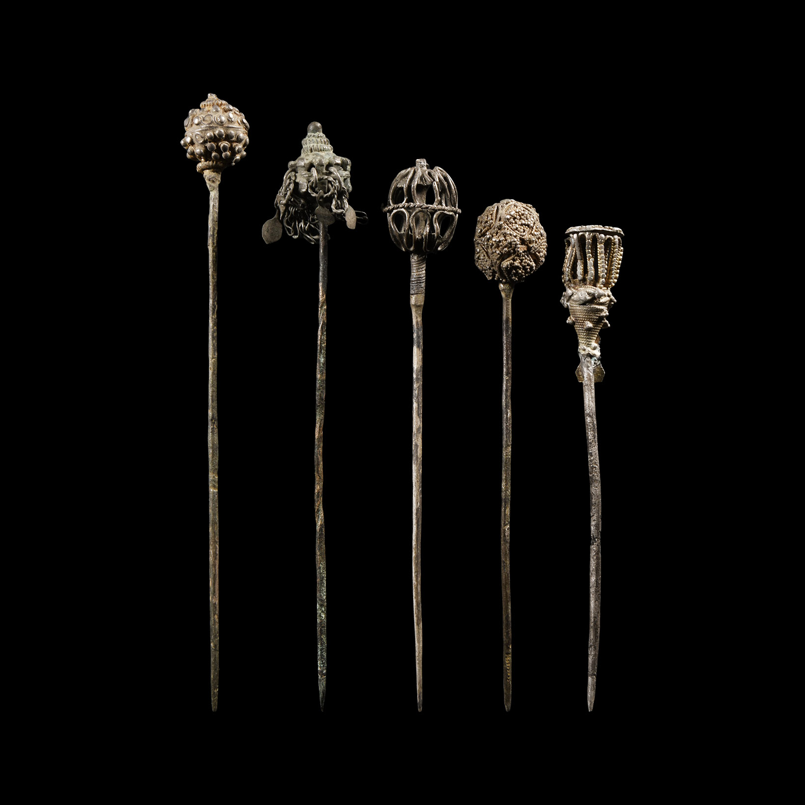 Medieval Silver Hair Pin Group