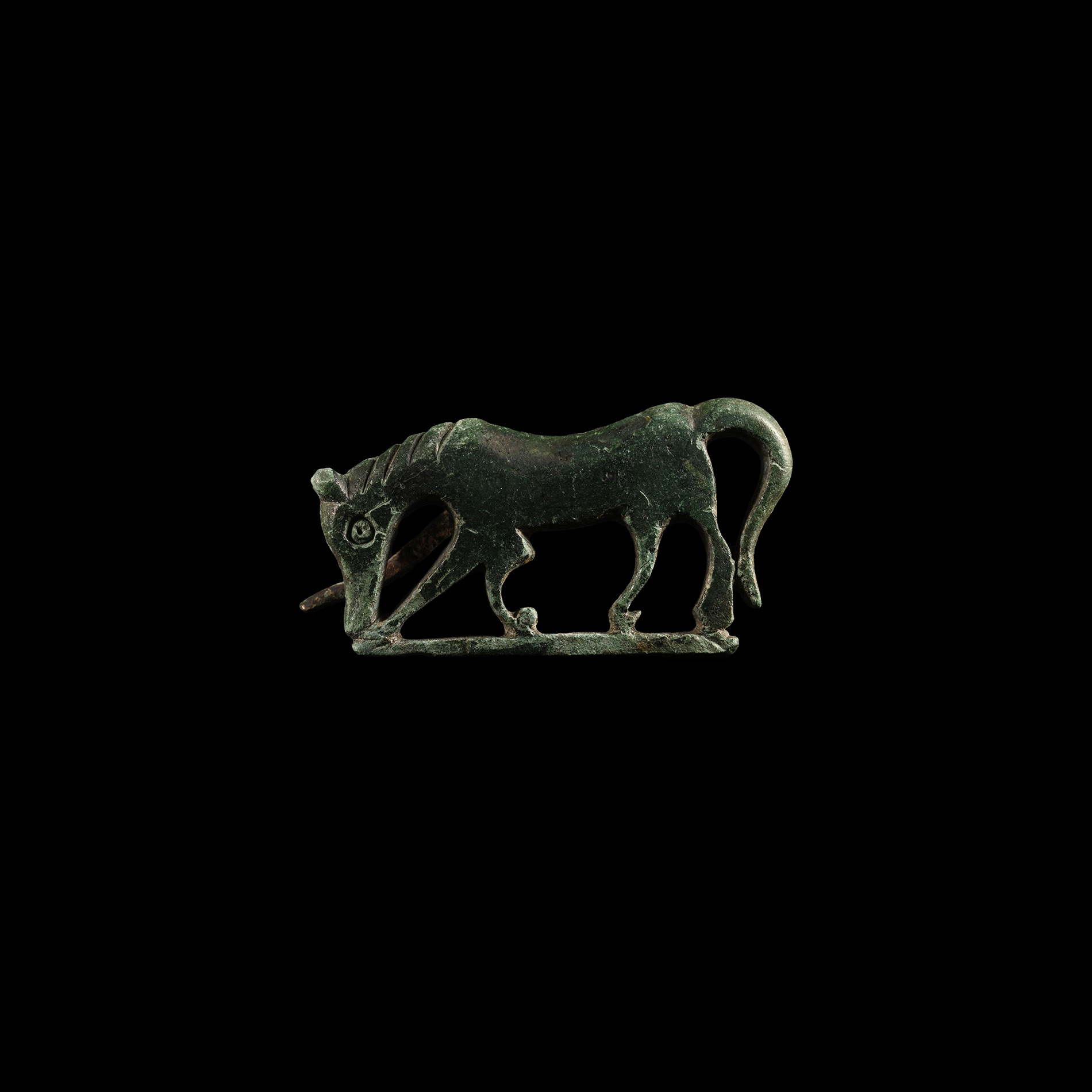 Roman Bronze Horse Brooch