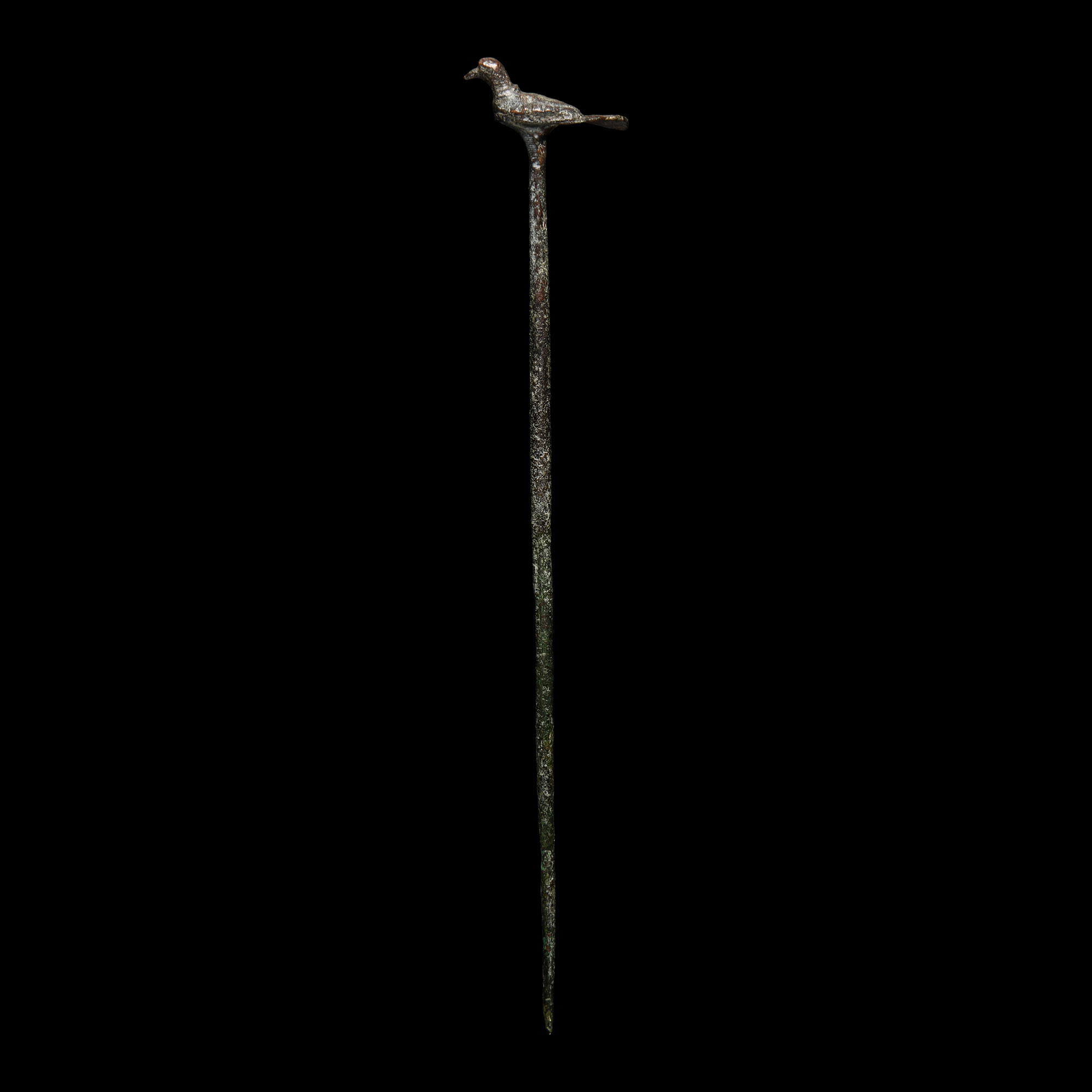 Iron Age Bronze Pin with Bird Finial