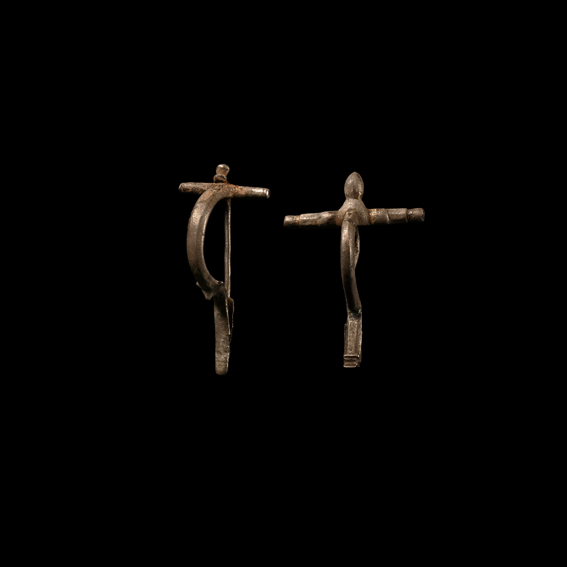 Roman Silver Bow Brooch Group