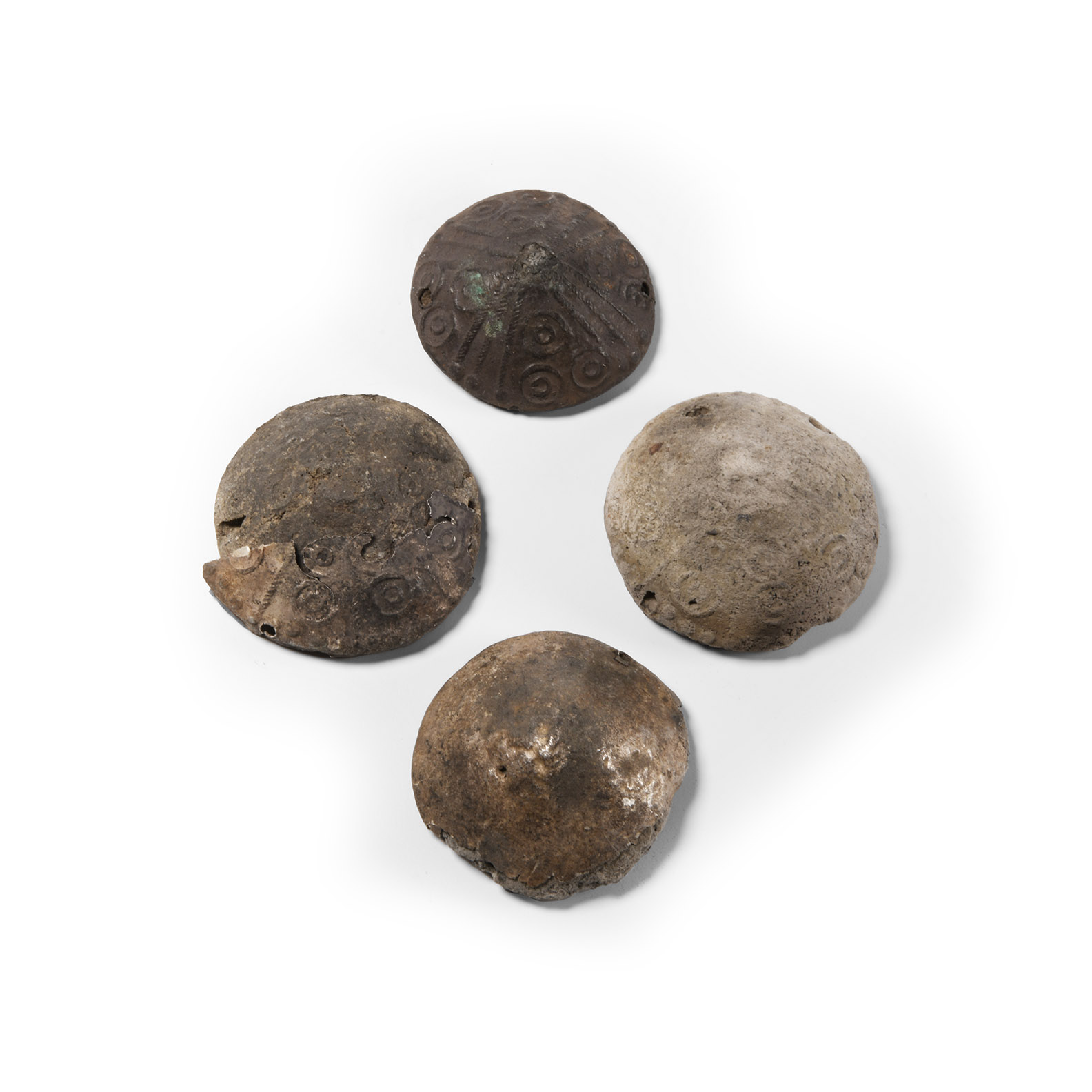 Iron Age Celtic Silver Clad Ceramic Boss Group