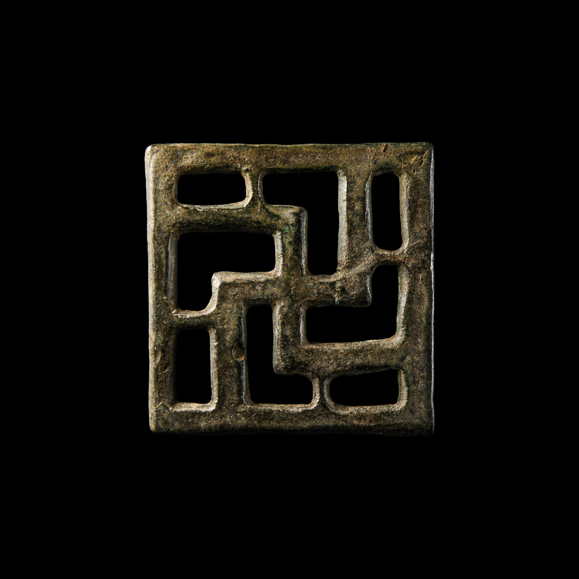 Roman Bronze Swastika Mount