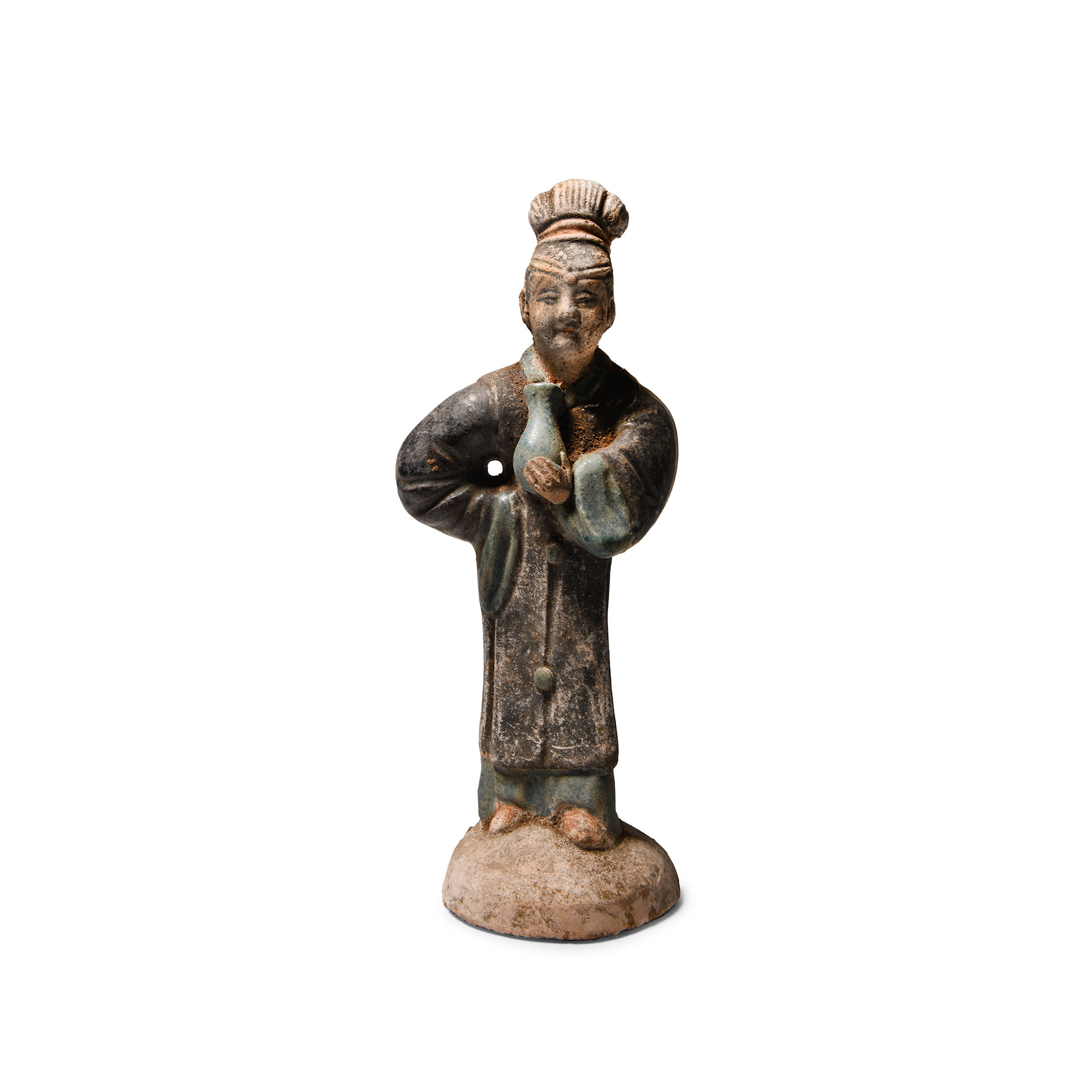 Chinese Qing Glazed Ceramic Female Attendant