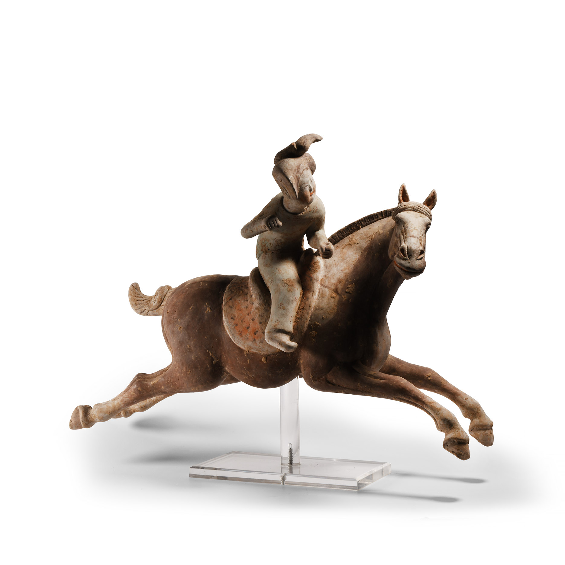 Large Chinese Tang Terracotta Polo Player
