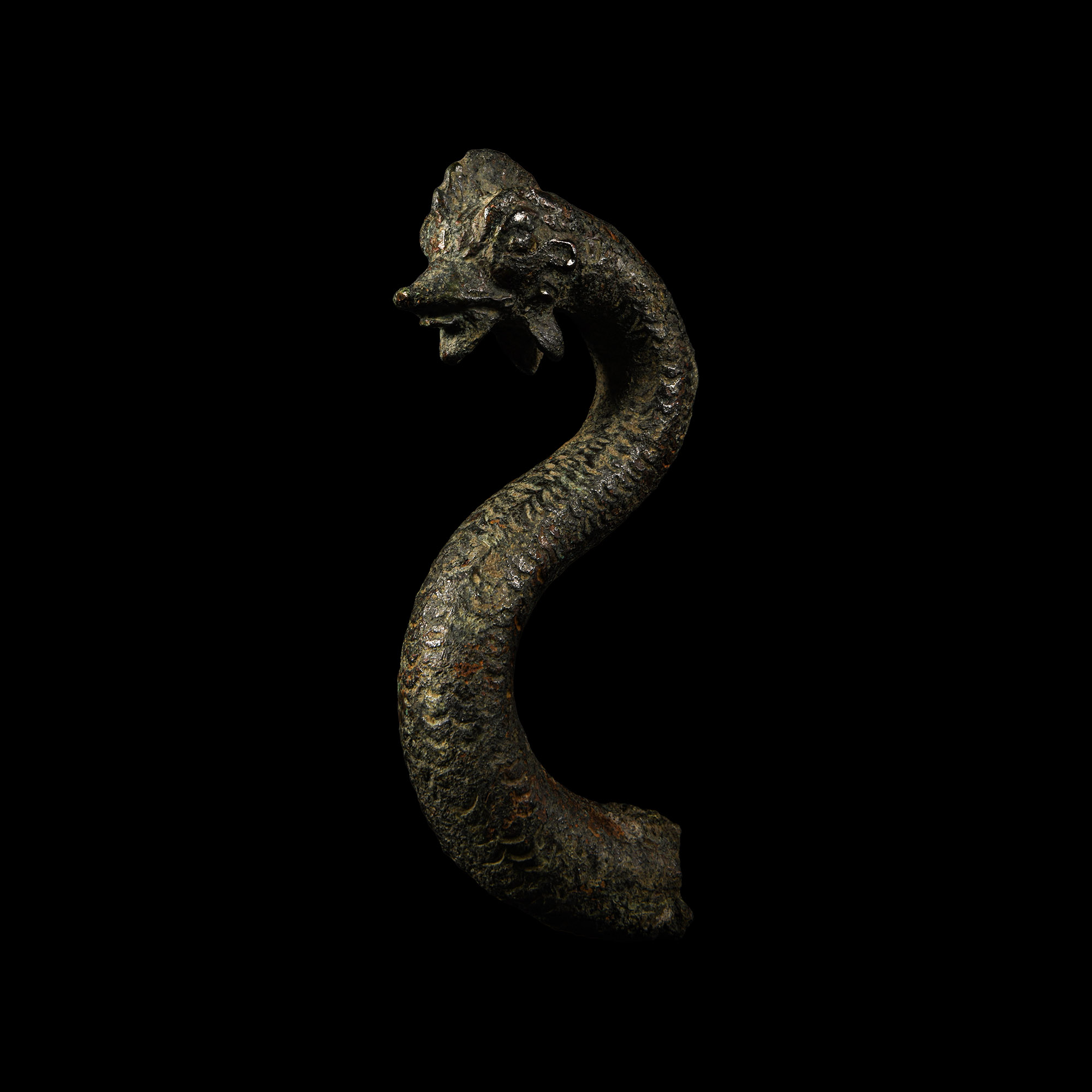 Large Roman Bronze Basilisk