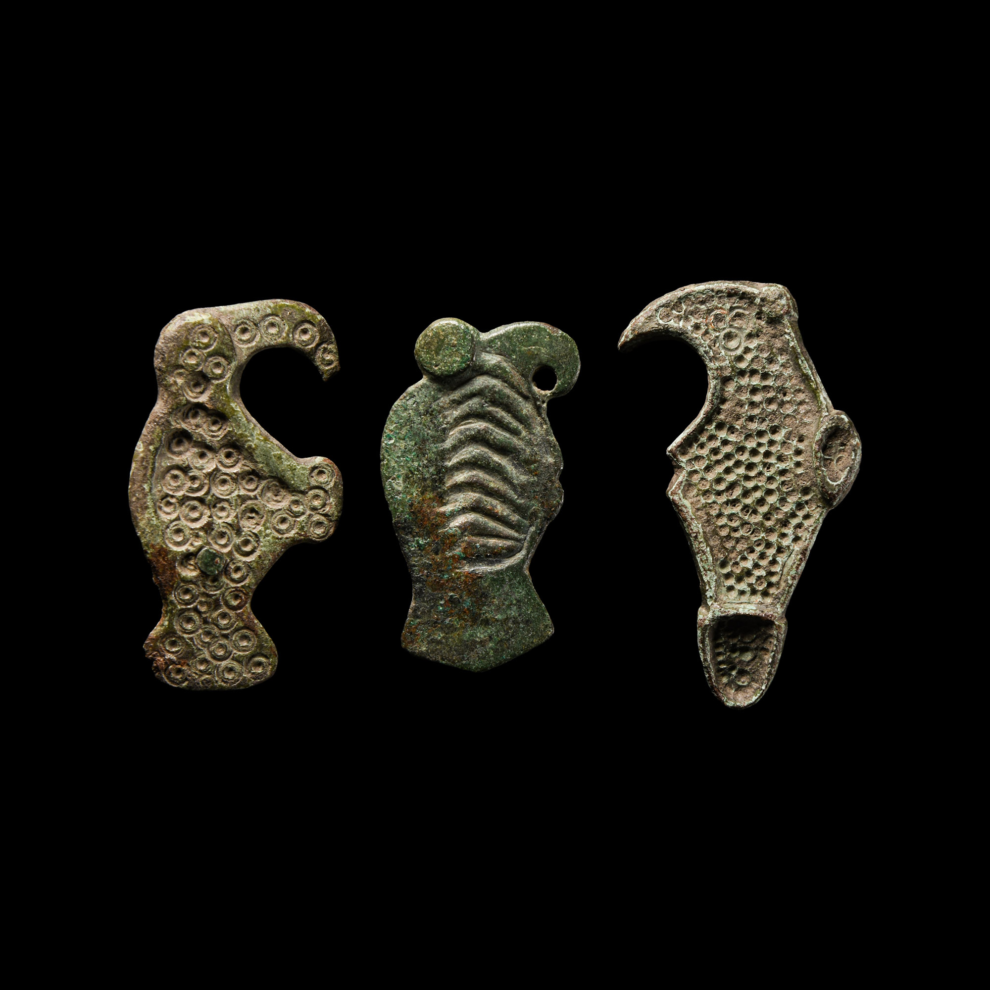 Merovingian Bronze Bird Brooch Collection