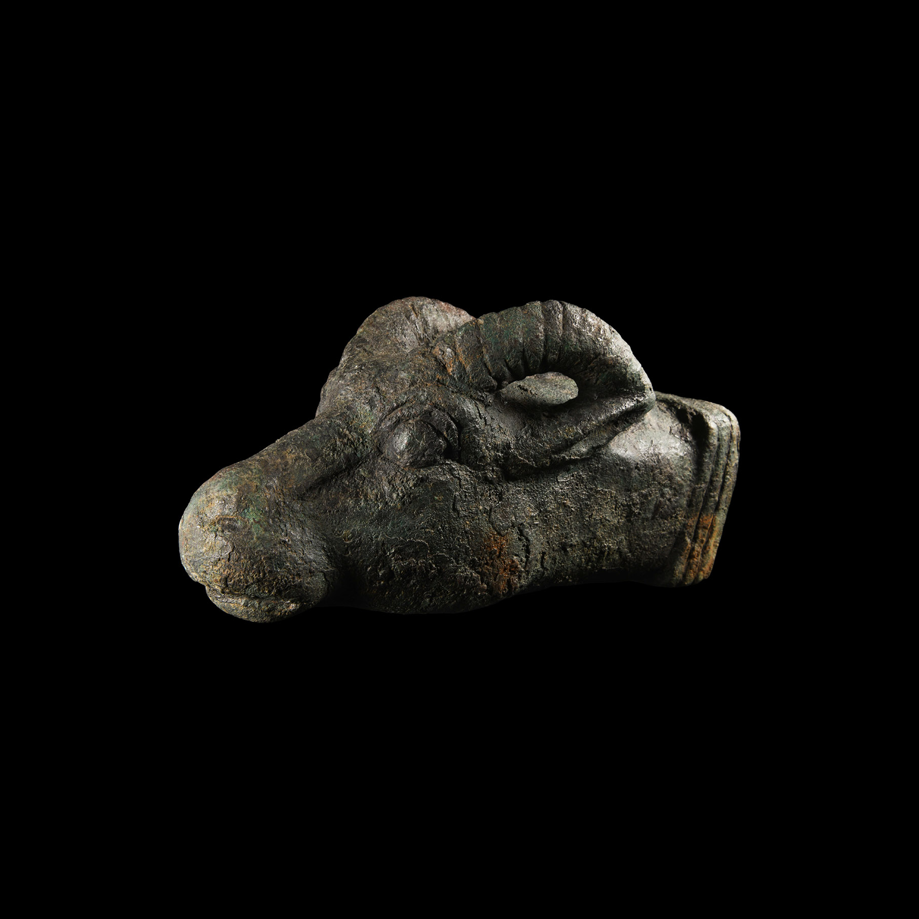Parthian Bronze Attachment in the Form of a Gazelle's Head