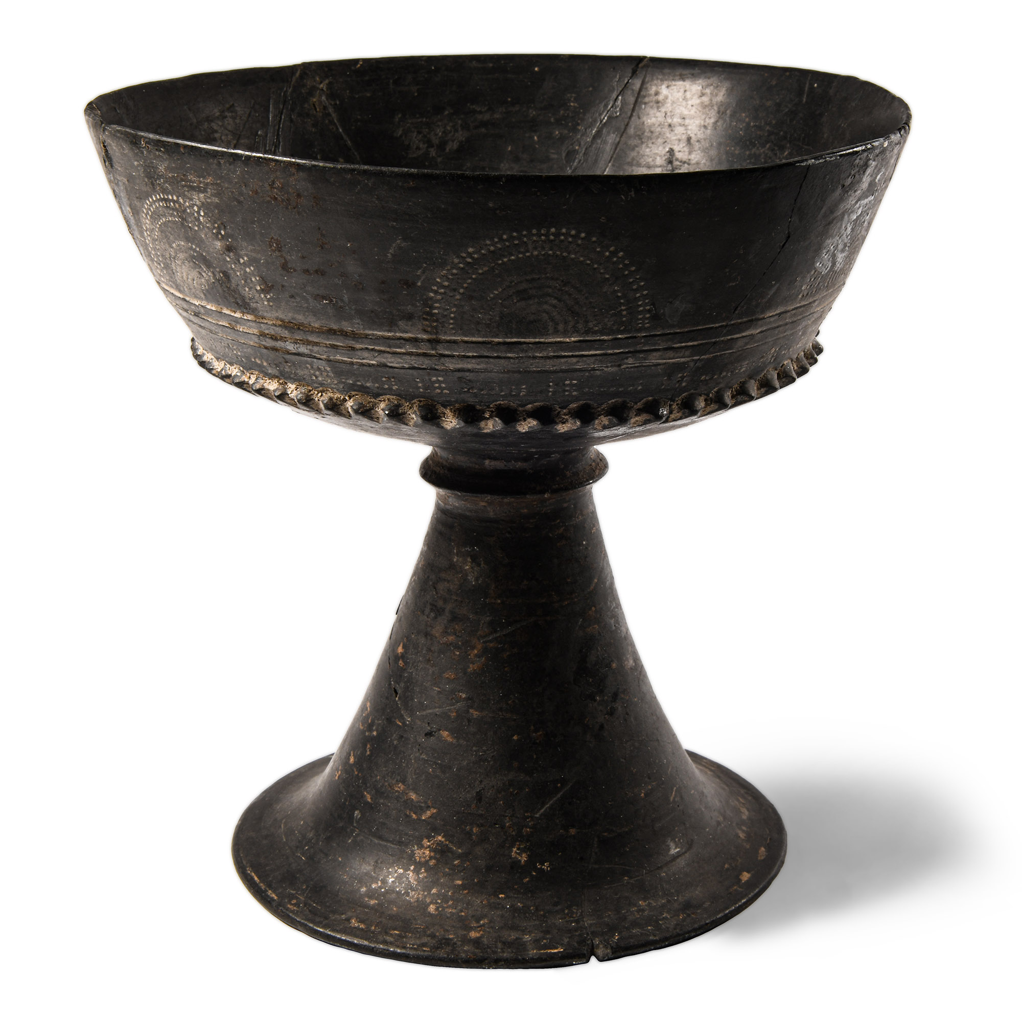 Etruscan Bucchero Chalice with Decoration