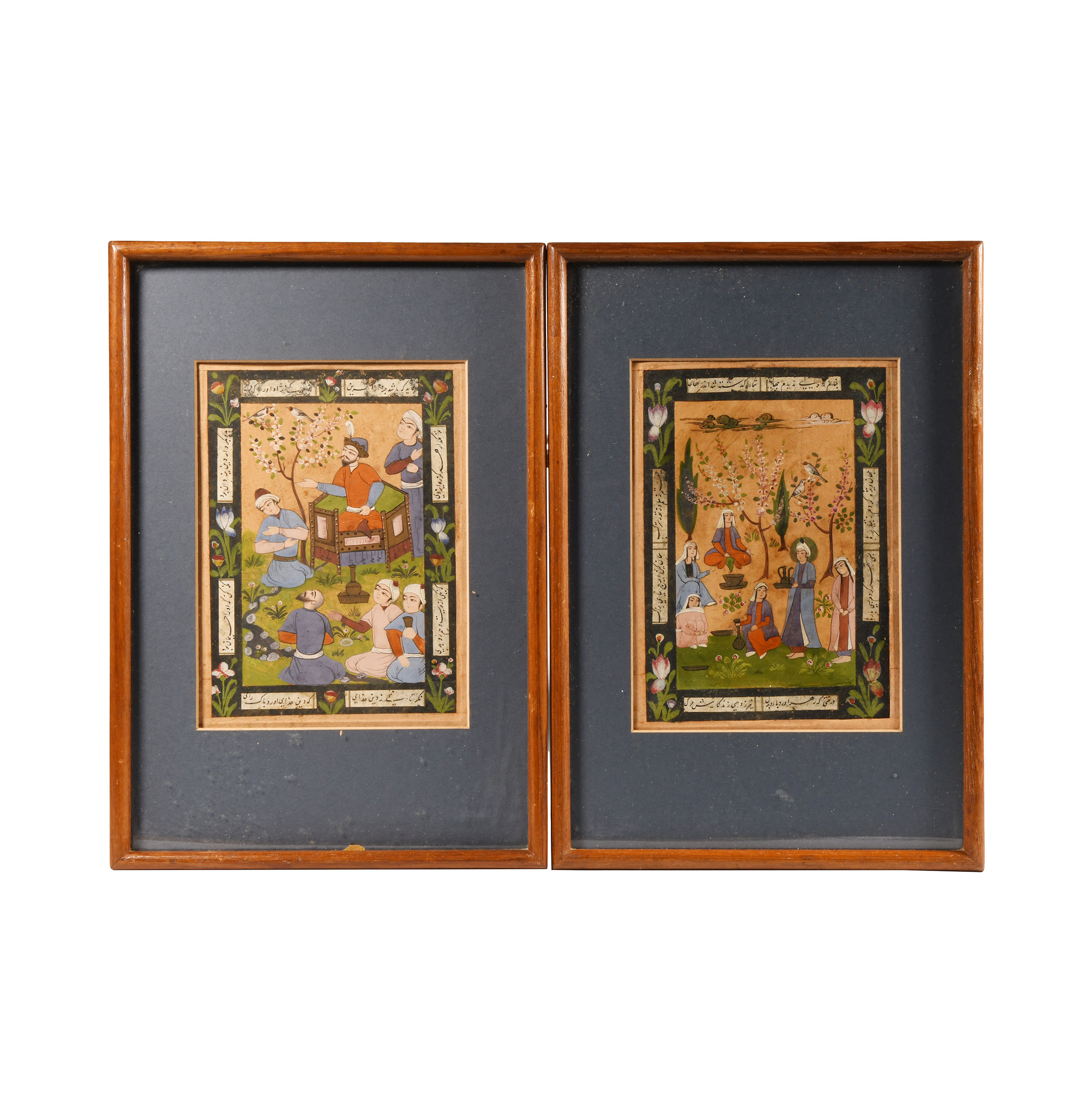 Persian Framed Watercolour Painting Group