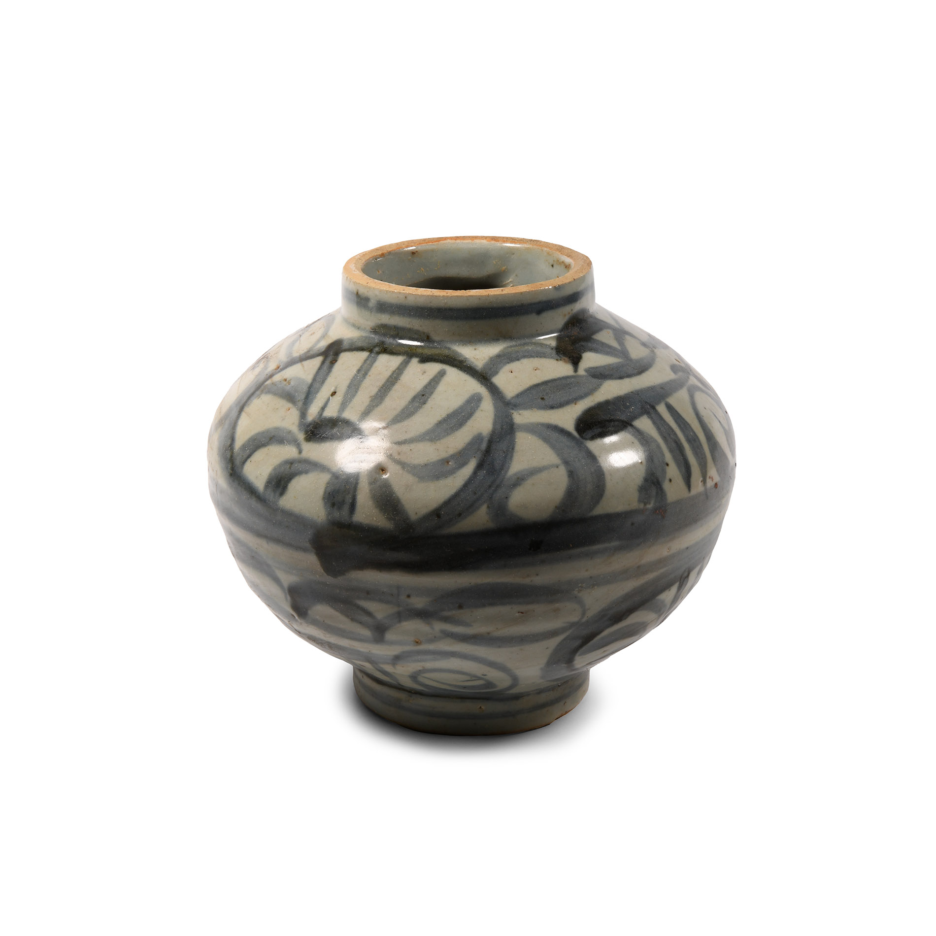 Chinese Glazed Blue and White Provincial Vase