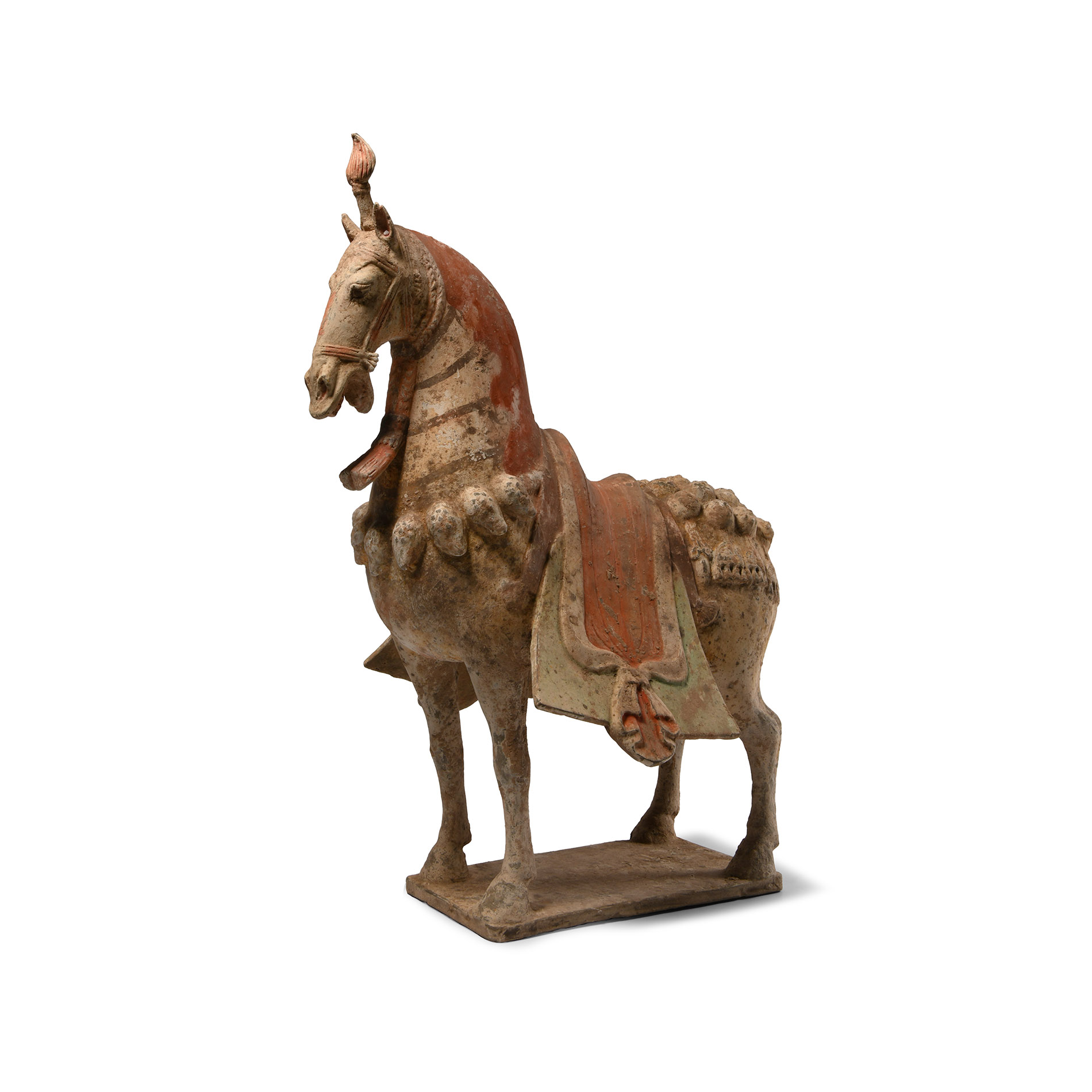 Chinese Northern Qi Ceramic Caparisoned Horse