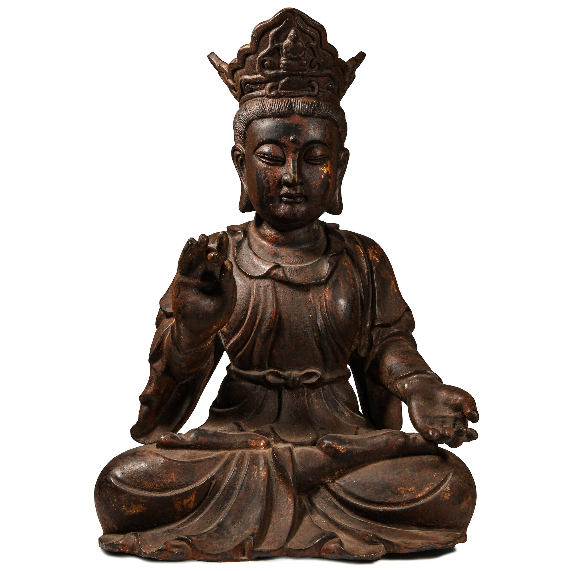 Chinese Bronze Seated Buddha
