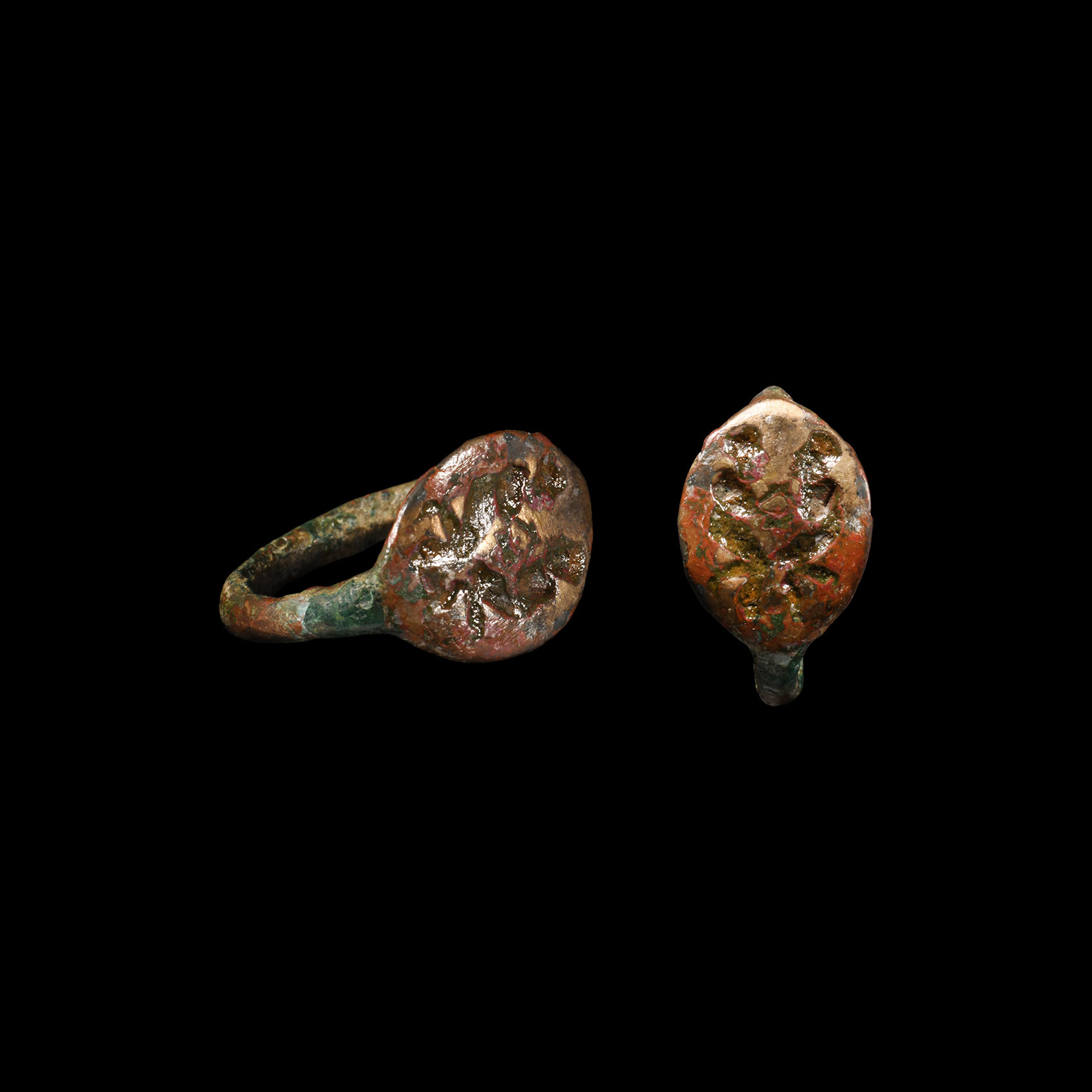 Greek Bronze Ring with Figures