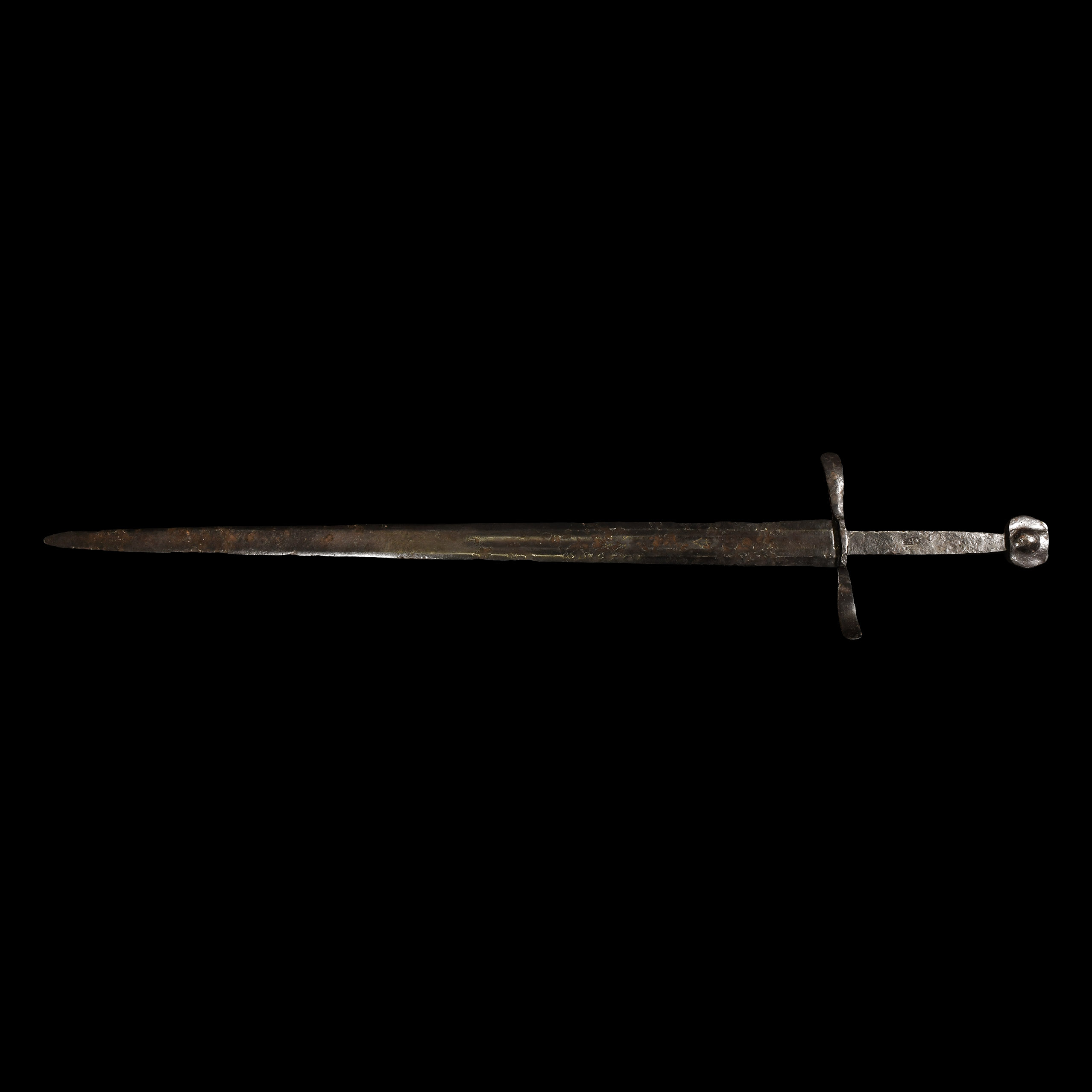 Medieval Schiavonesca Type Iron Sword with Inlay