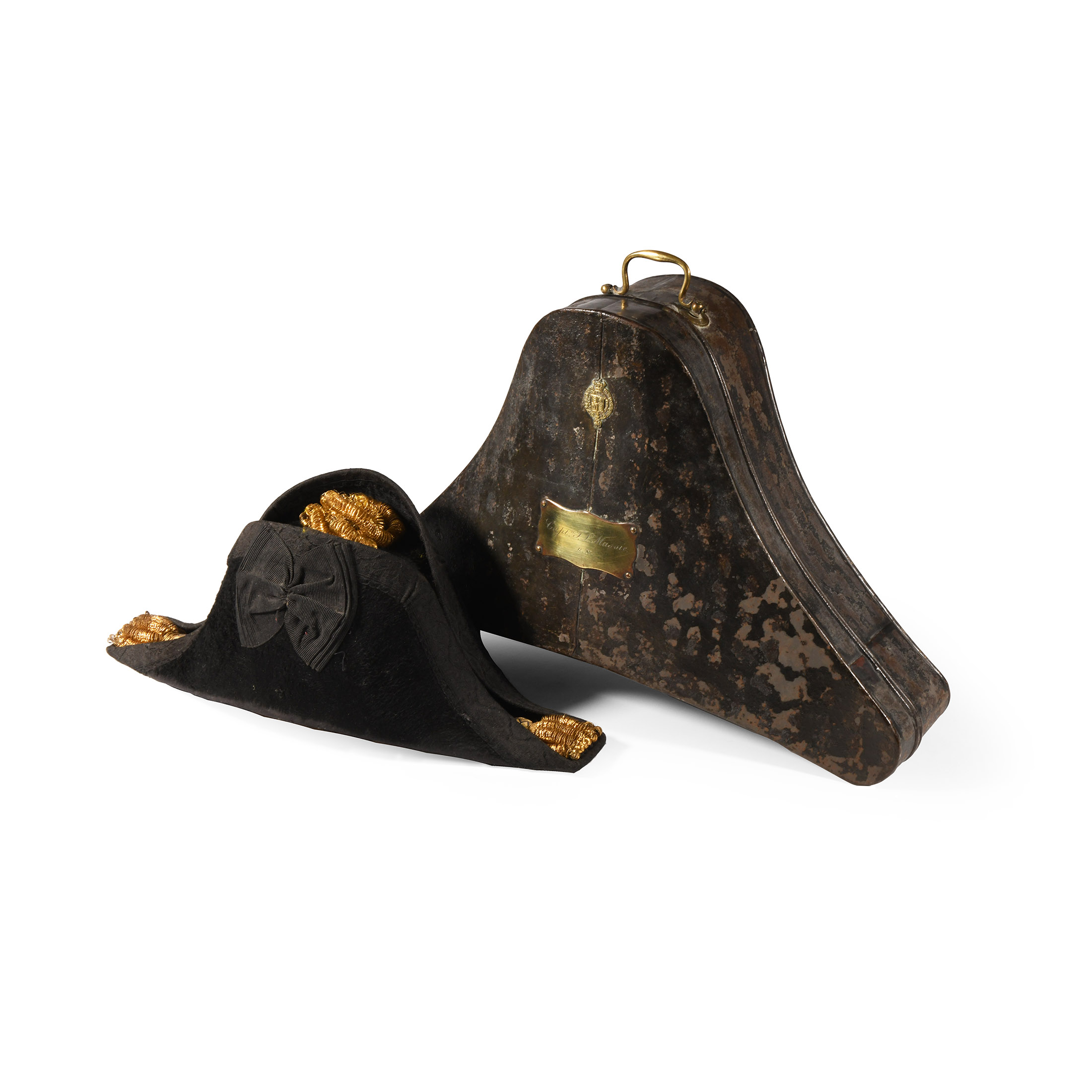 Admiral Thomas Leeke Massie Cased Cocked Naval Hat and Box