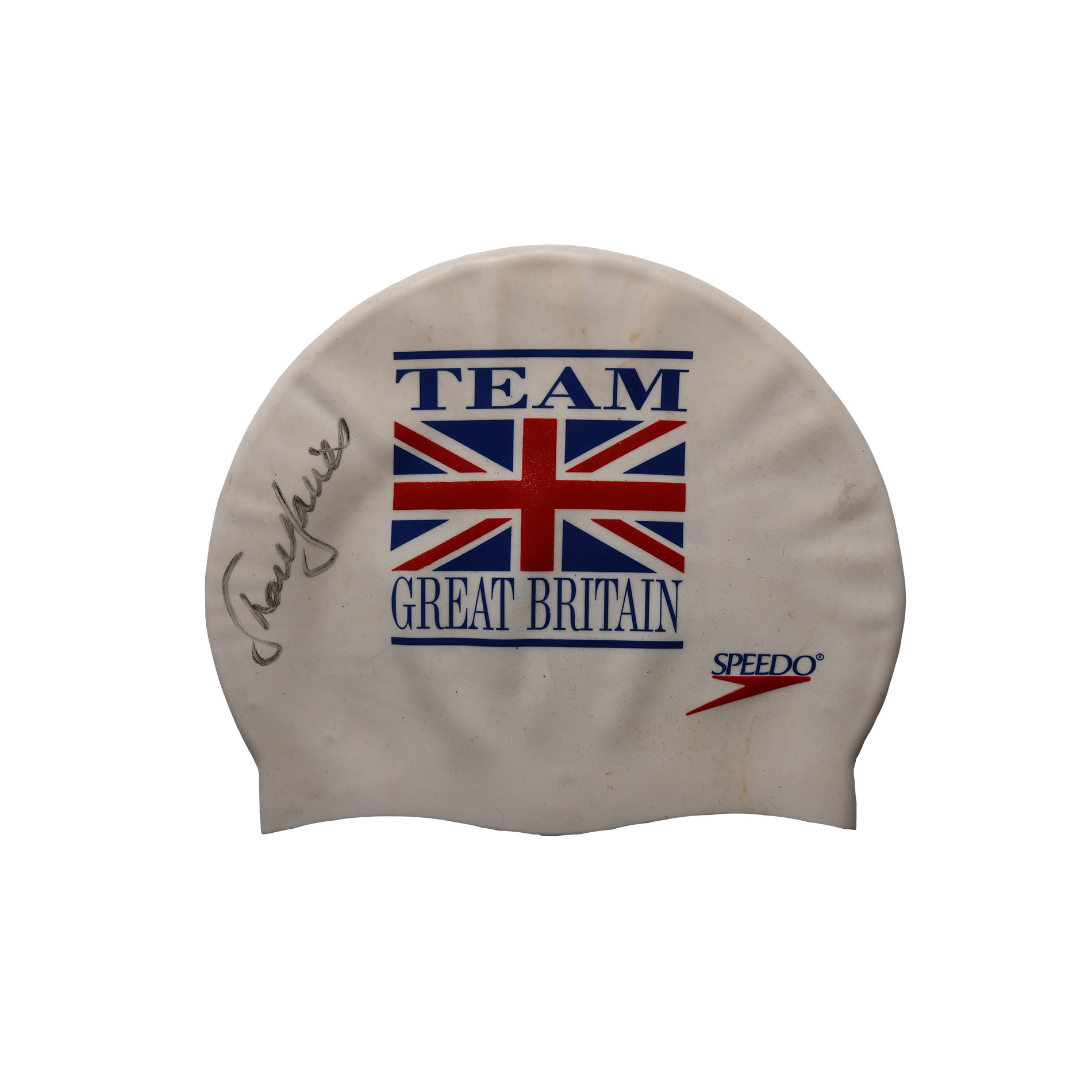 British Sharon Davies Signed Swimming Cap