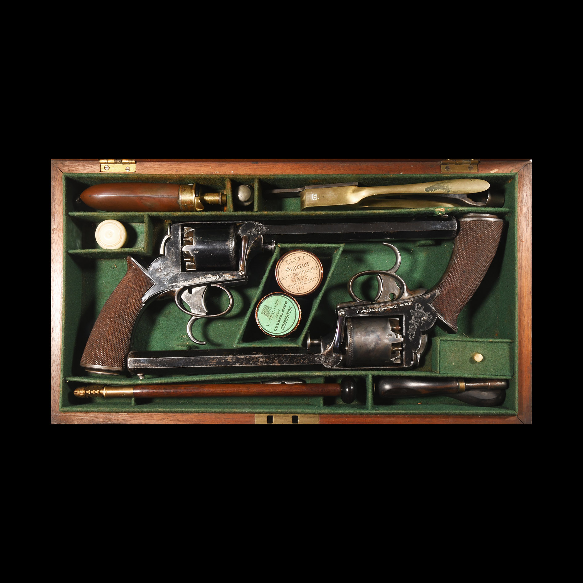 Cased 1st Model Tranter 36 Bore Revolver Pair