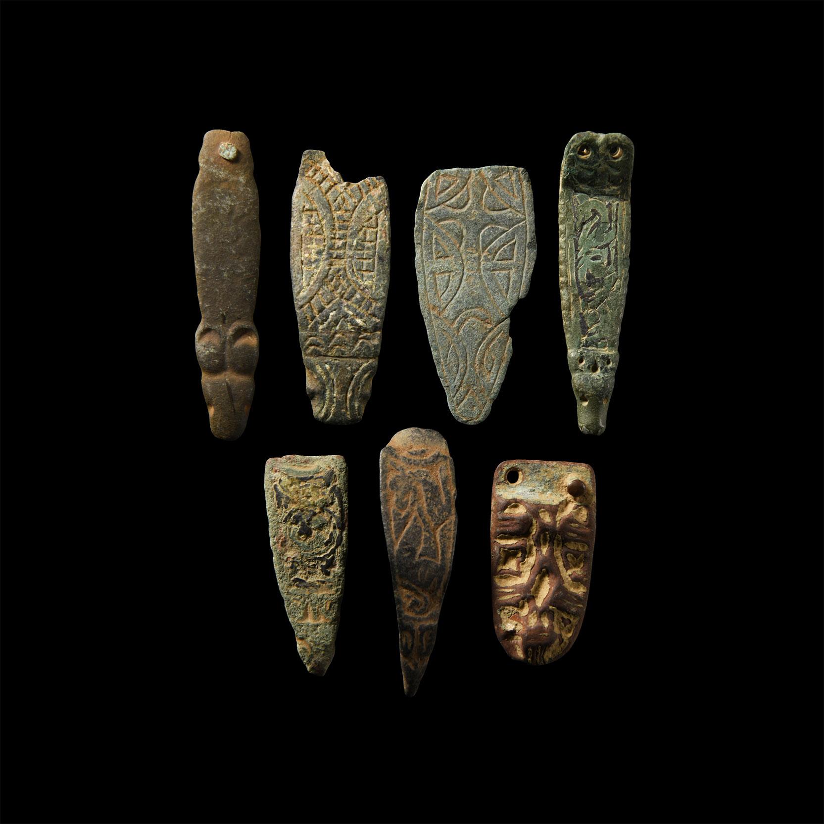 Anglo-Saxon and Viking Bronze Strap End Group