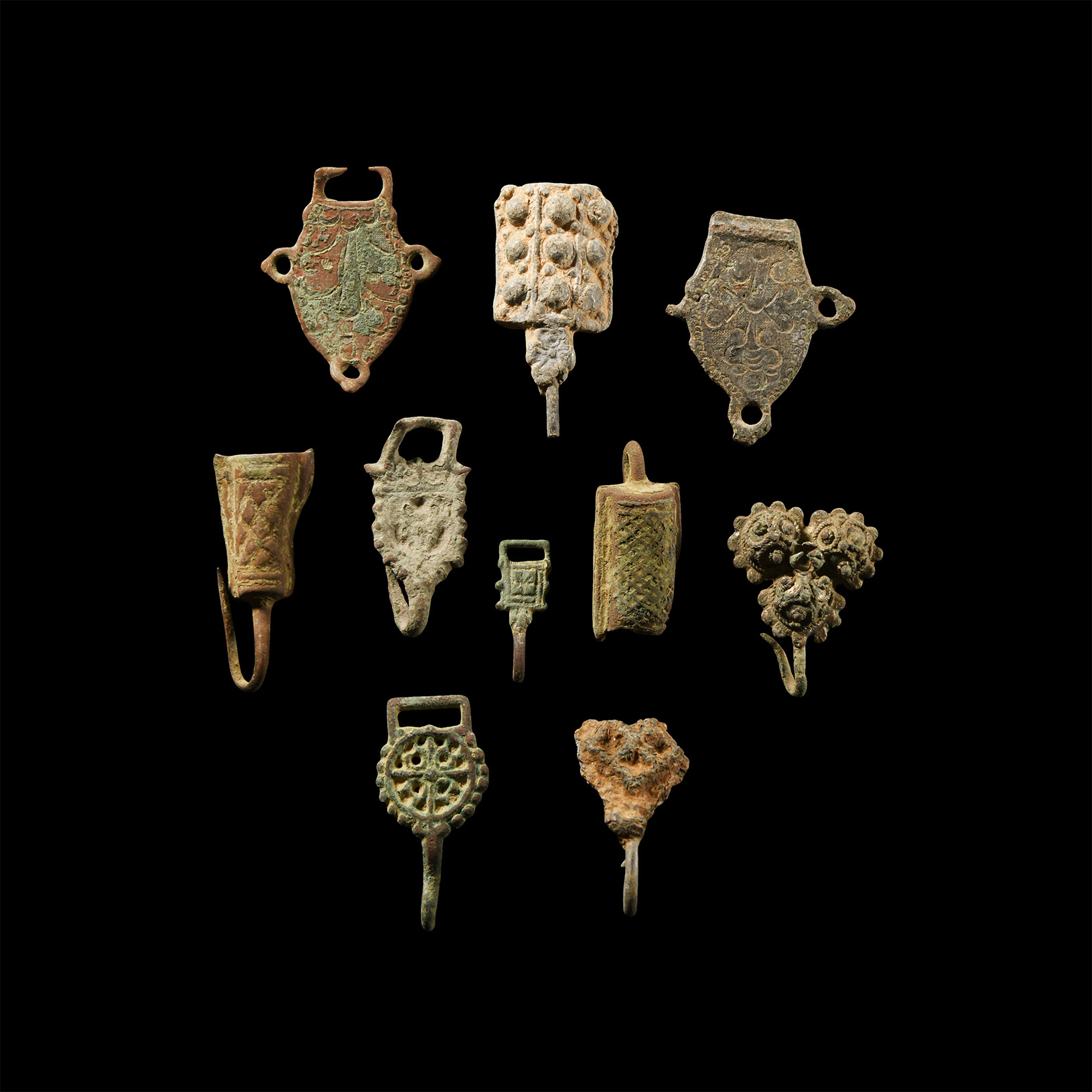 Post Medieval Bronze Clothes Fastener Group