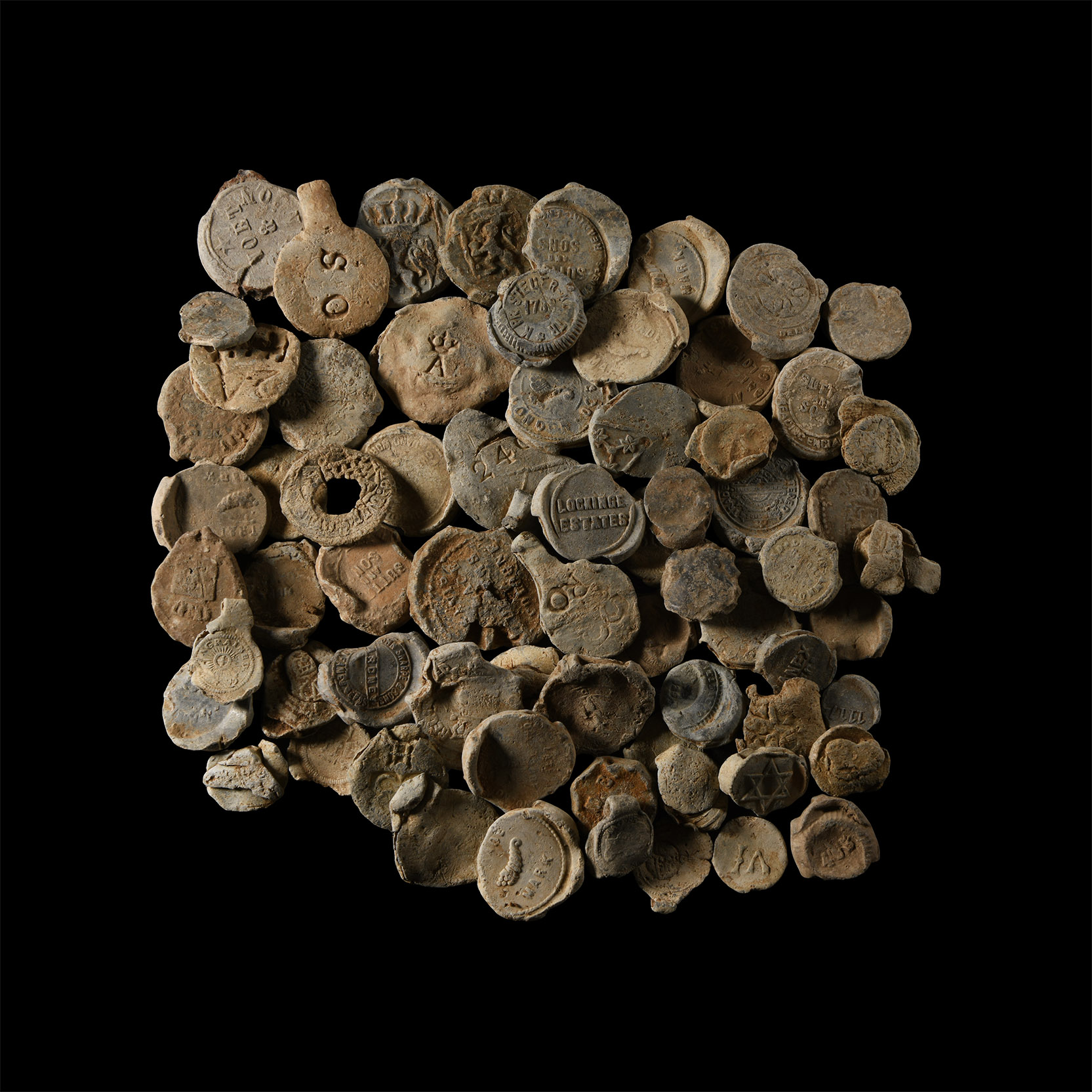 Post Medieval Lead Bag Seal Group
