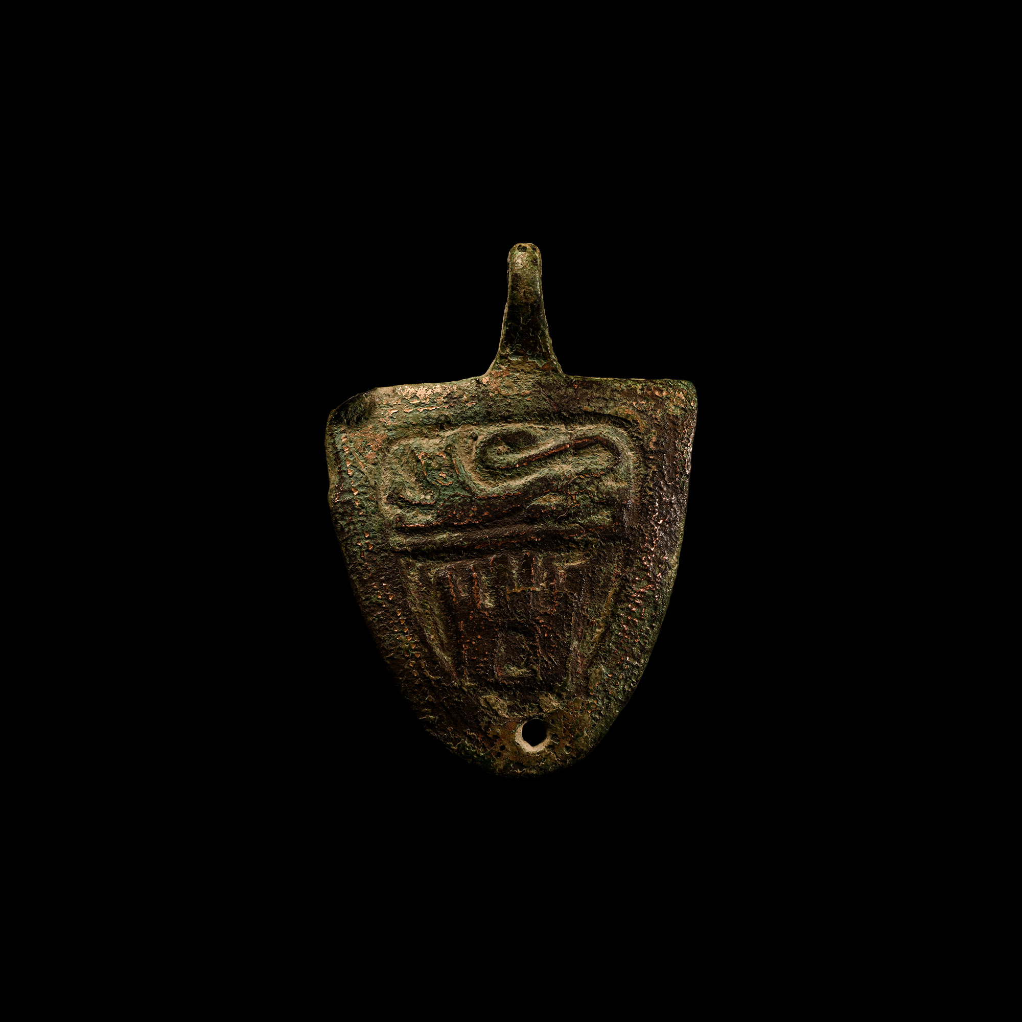 Medieval Large Gilt Bronze Knight's Heraldic Horse Harness Pendant