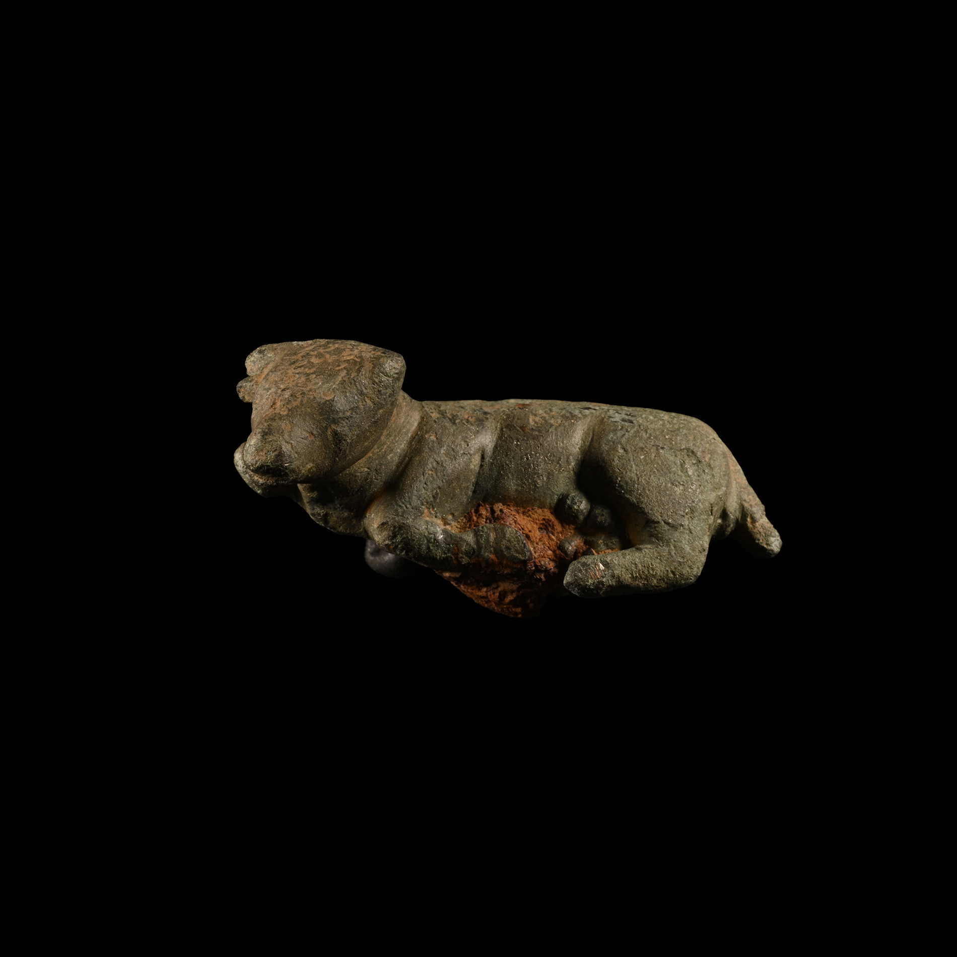 Roman Bronze Statuette of a Reclining Bull