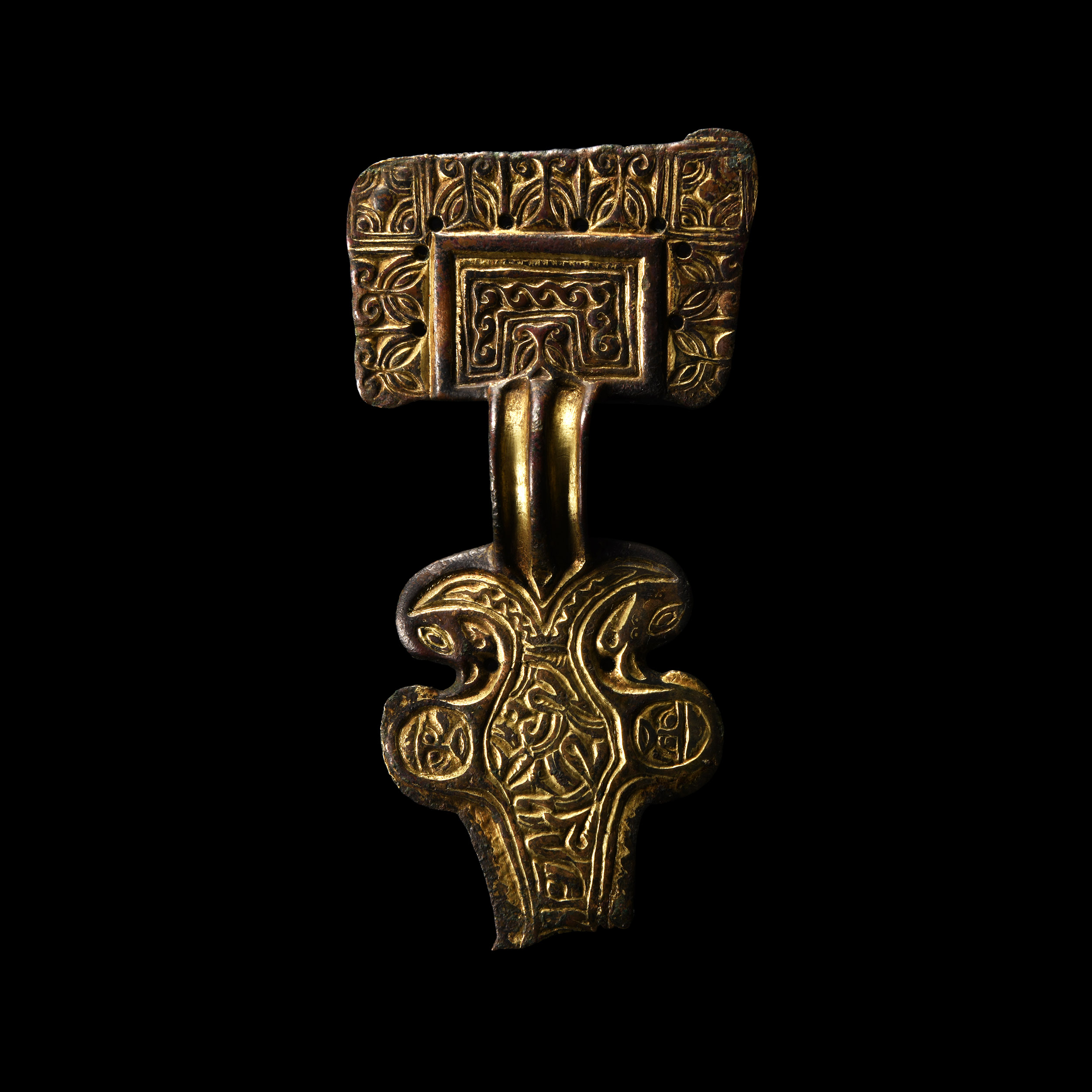 Anglo-Saxon Gilt Bronze Great Square-Headed Brooch